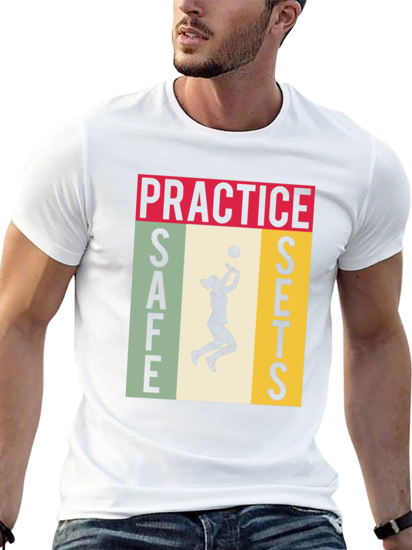 Practice Safe Sets Volleyball Graphic Tee