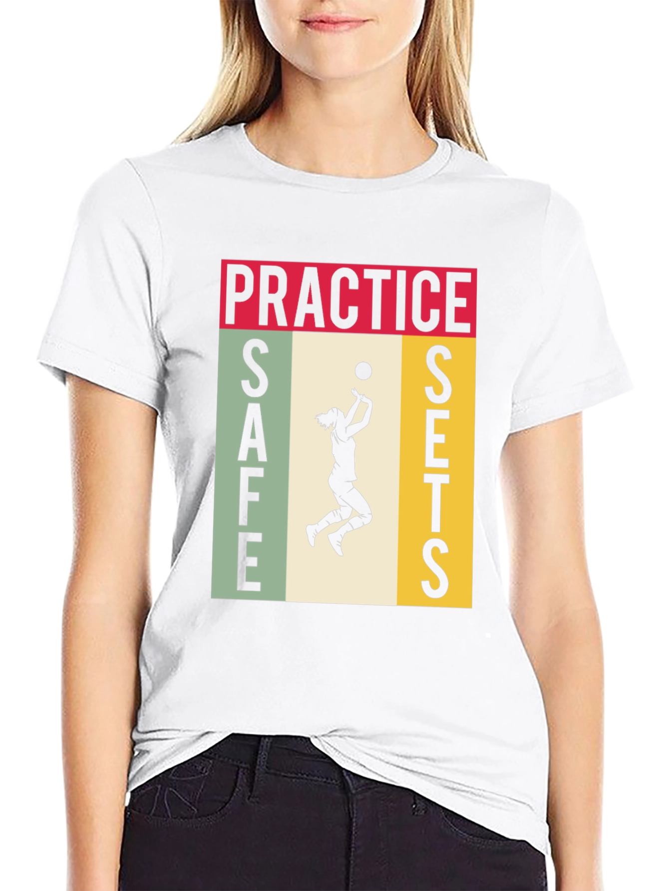 Practice Safe Sets Volleyball Graphic Tee