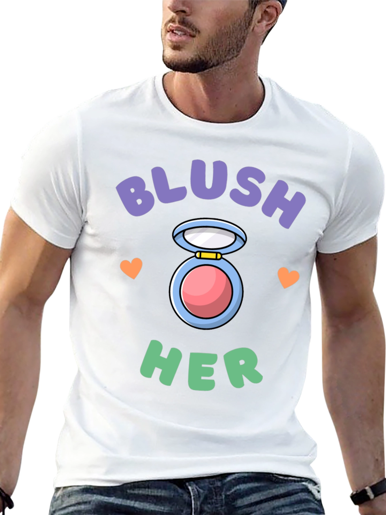 Blush Her Graphic Tee - Cute Makeup Lover T-Shirt