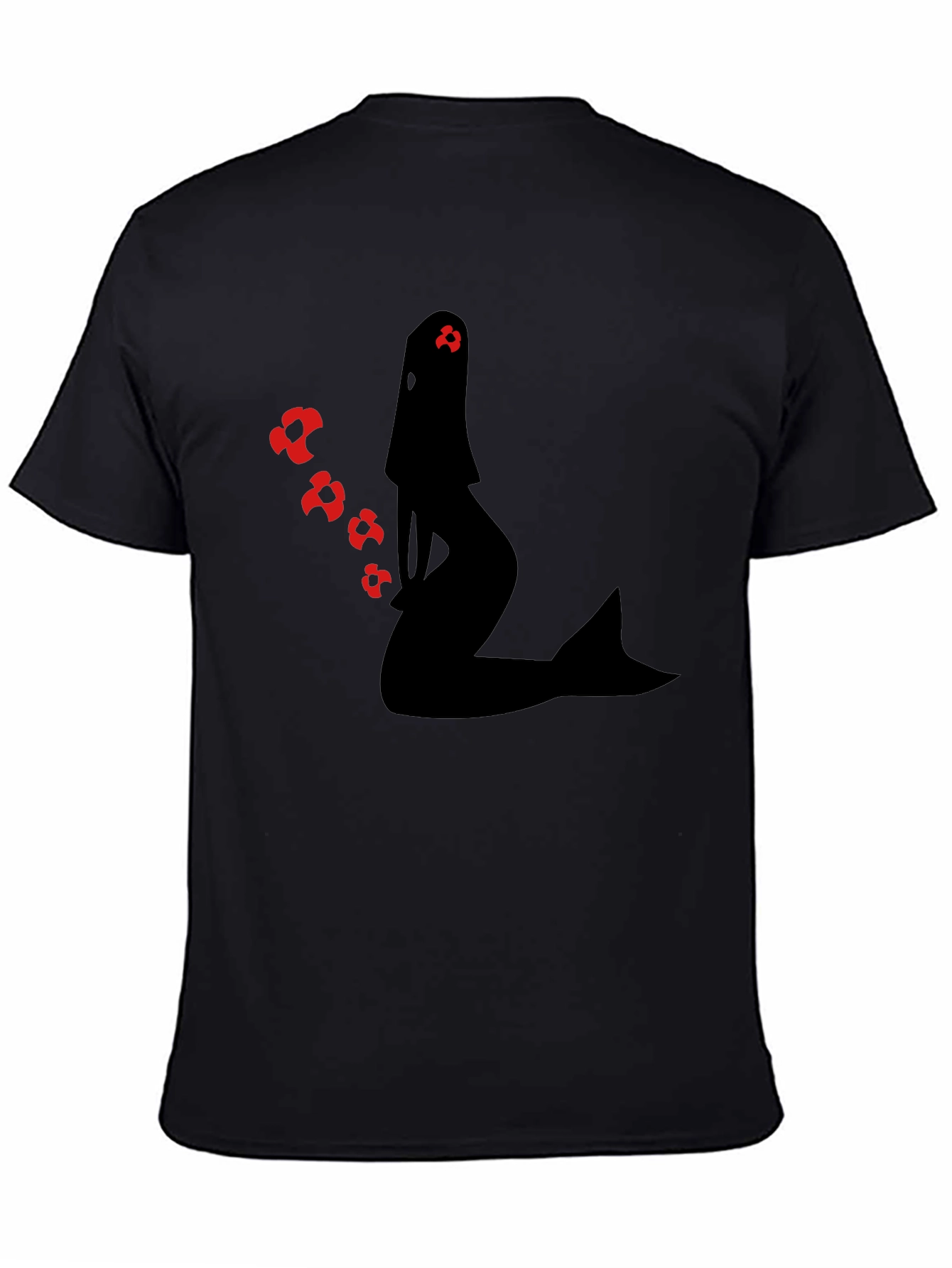 Mermaid Silhouette Graphic Tee - Black Cotton