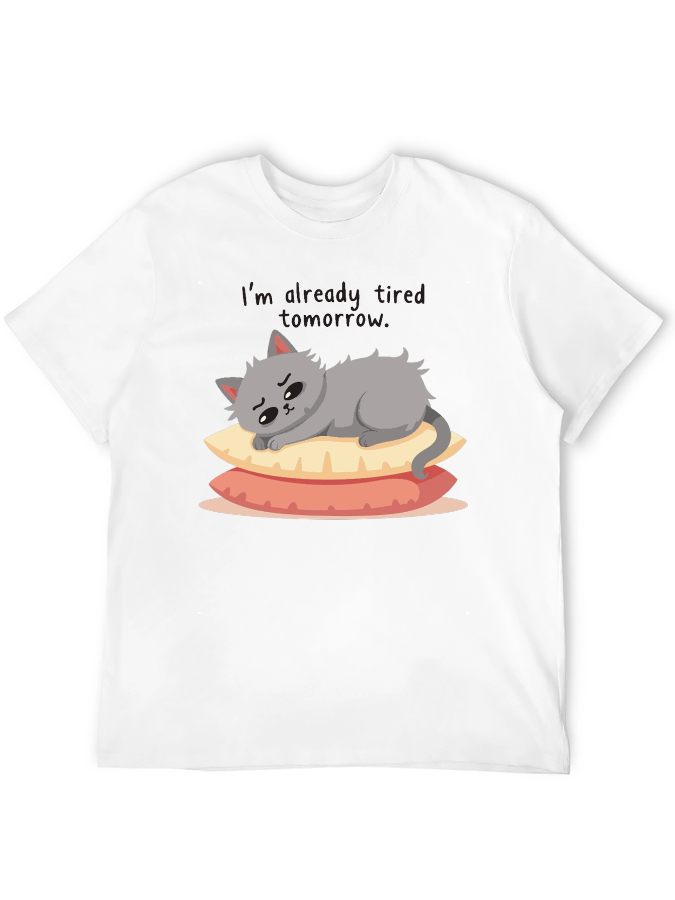 Lazy Cat on Pillows Graphic Tee