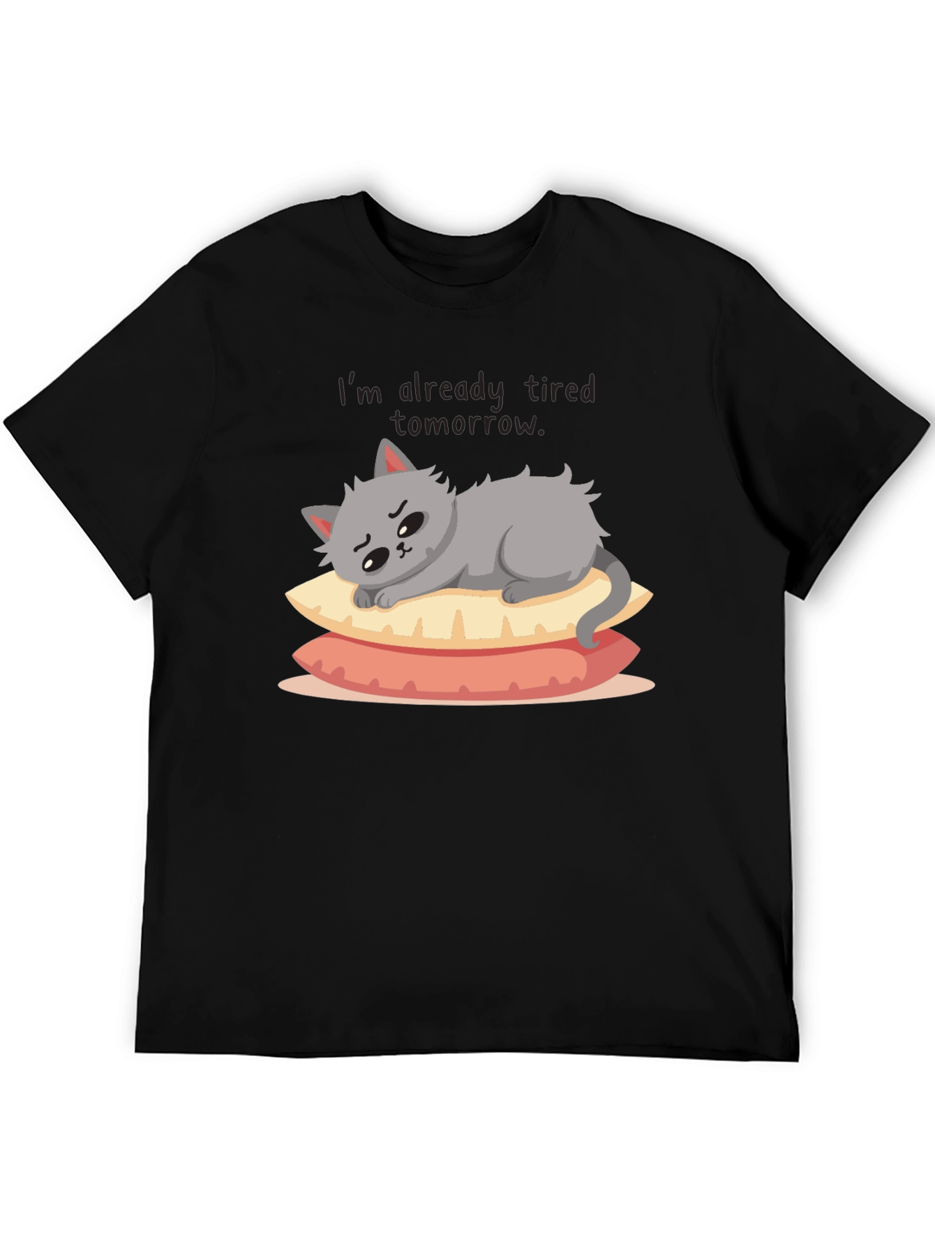 Lazy Cat on Pillows Graphic Tee