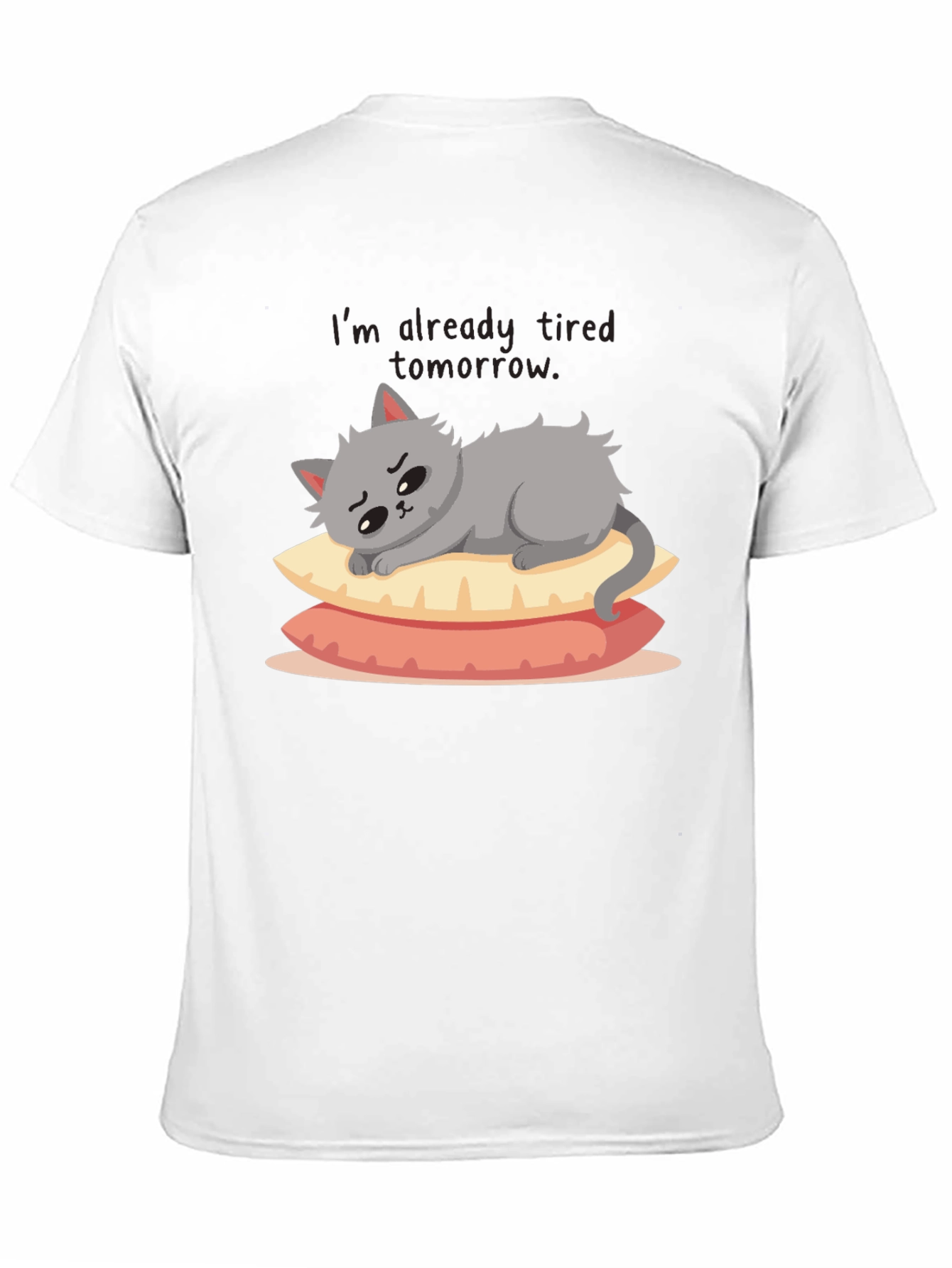 Lazy Cat on Pillows Graphic Tee