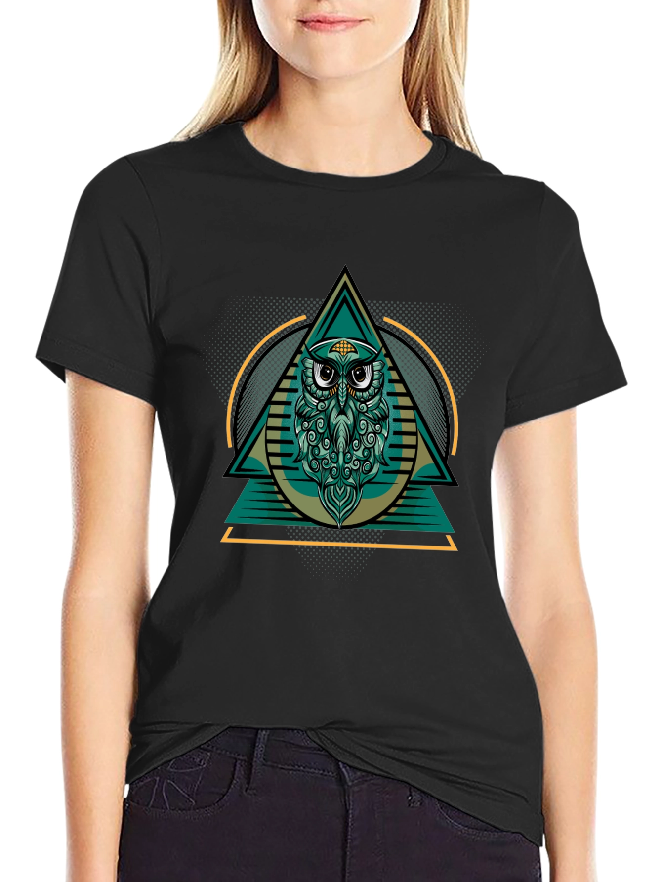 Owl Graphic Black T-Shirt