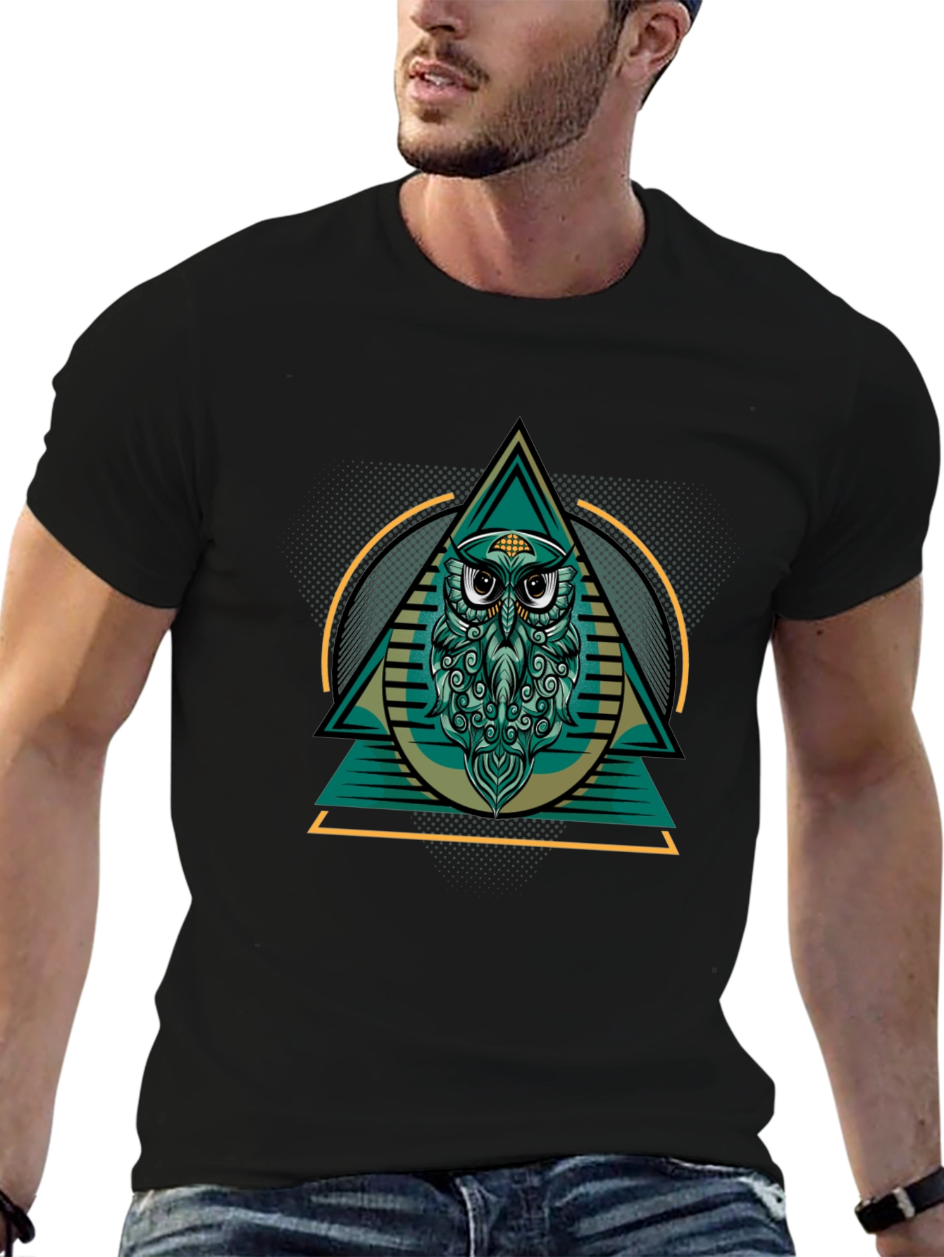 Owl Graphic Black T-Shirt
