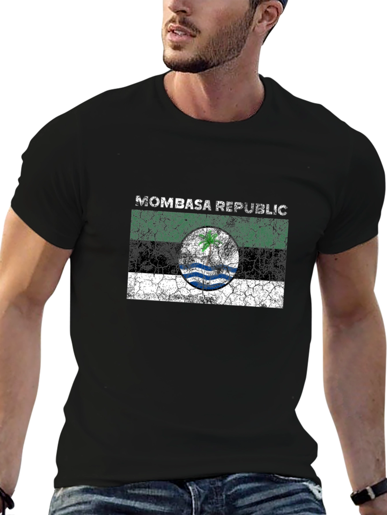 Mombasa Republic Flag Graphic Black T-Shirt