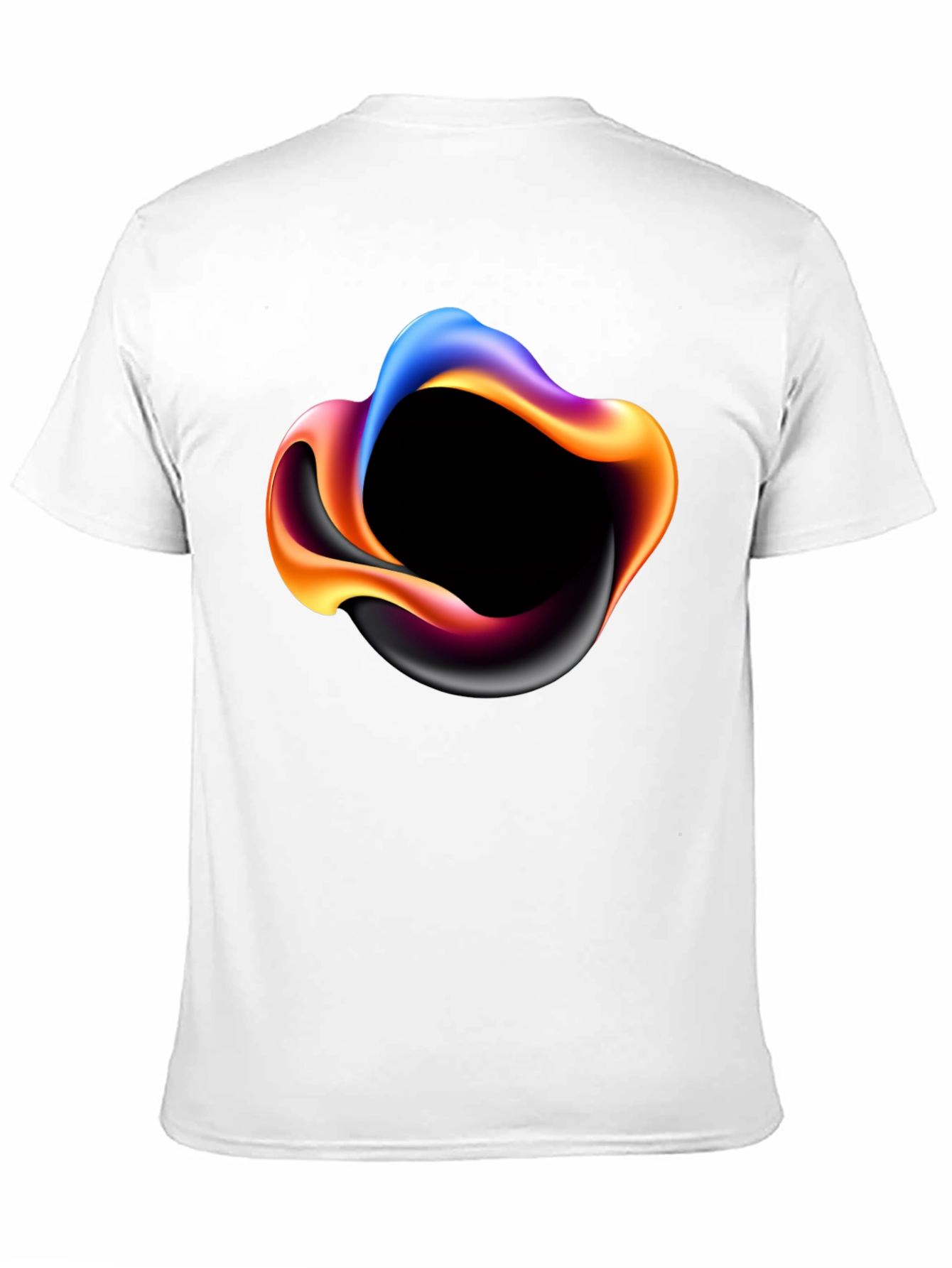 Abstract Swirl Graphic Mens Black T-Shirt