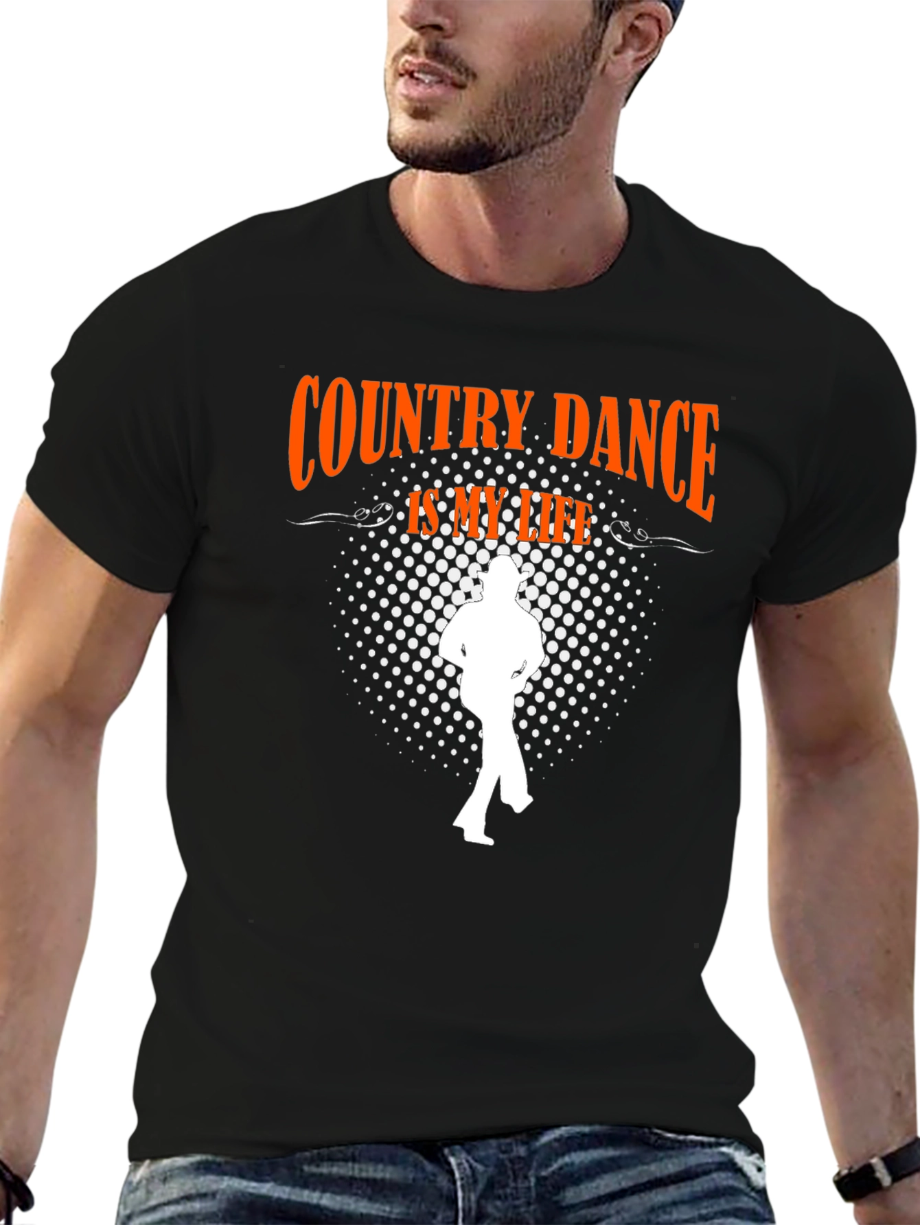 Country Dance is My Life Black Graphic Tee