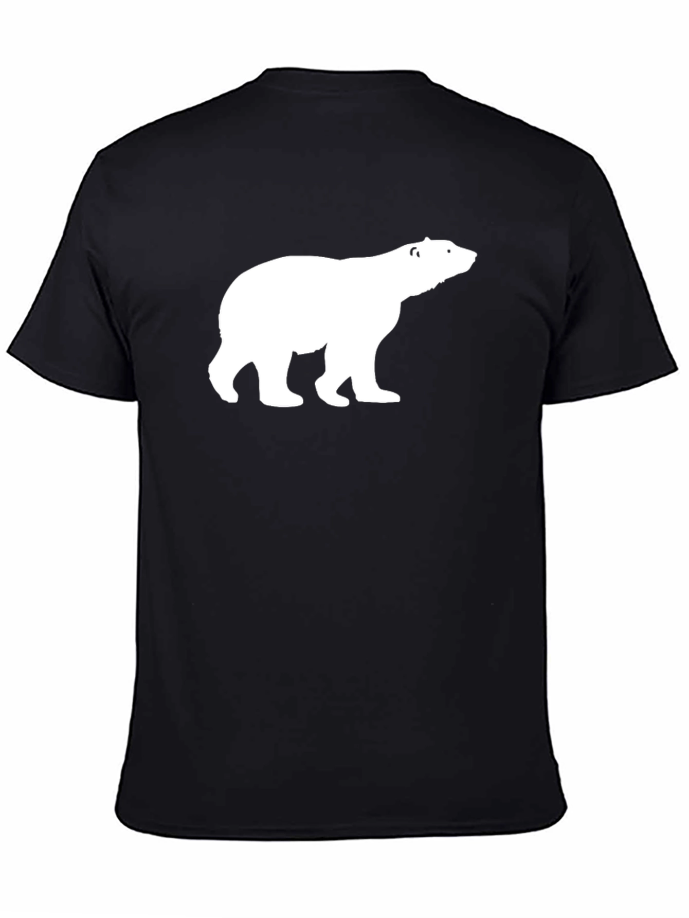 Black T-Shirt with White Polar Bear Graphic