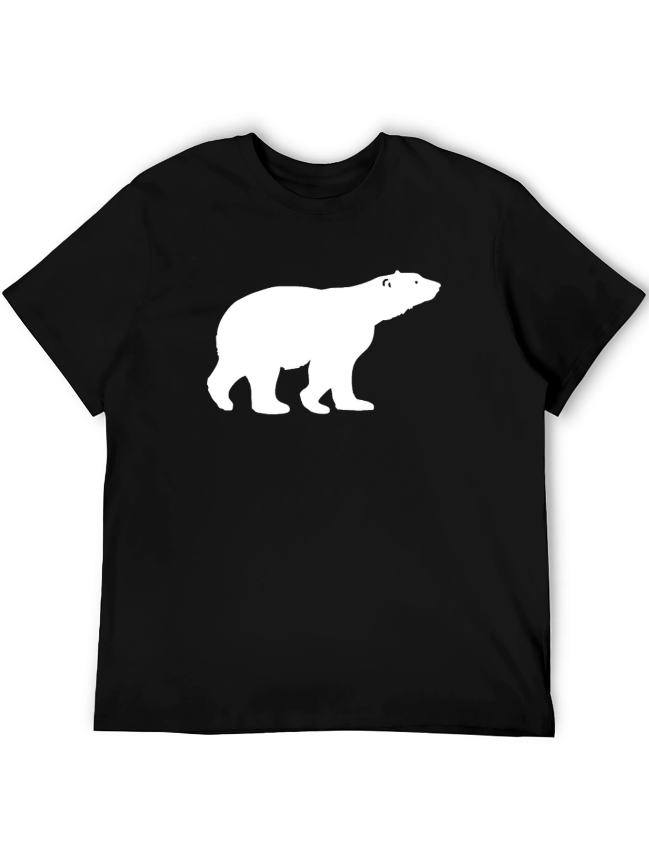 Black T-Shirt with White Polar Bear Graphic