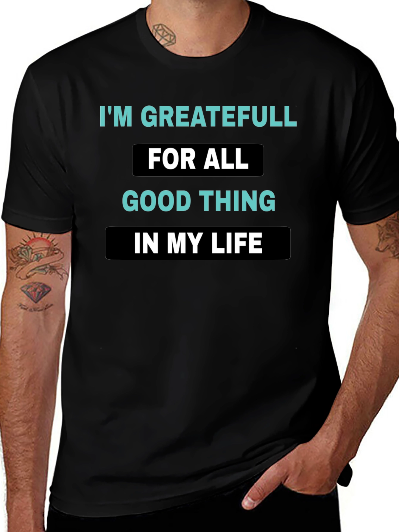 Grateful Life Black T-Shirt - Positive Vibes