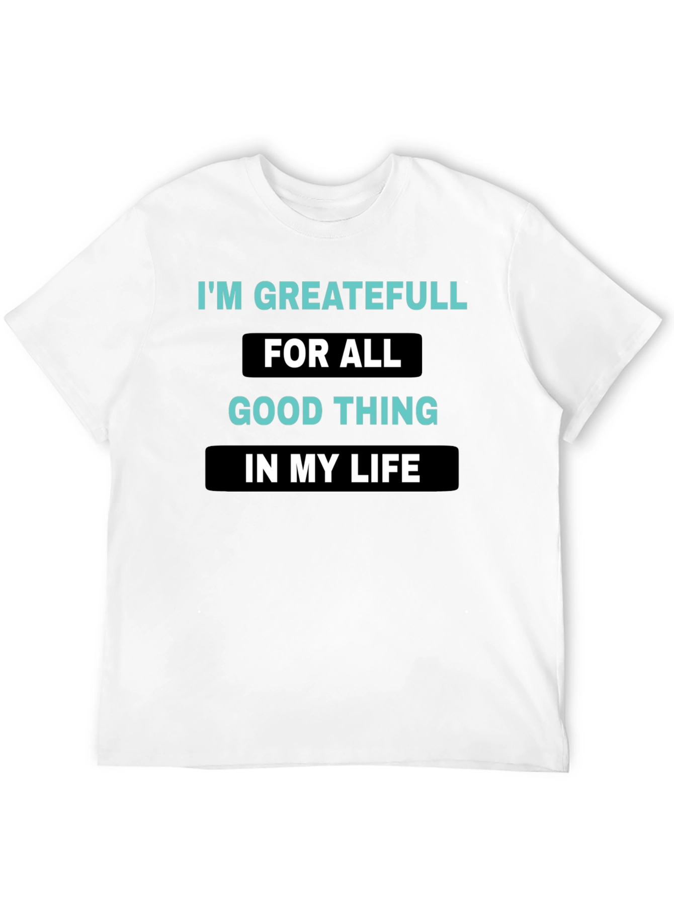 Grateful Life Black T-Shirt - Positive Vibes
