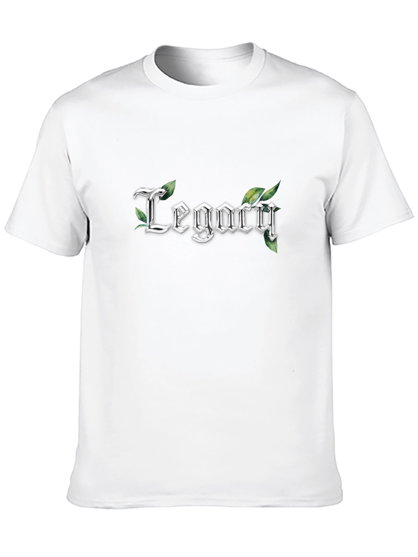 Legacy Tee: Classic Black T-Shirt with Floral Lettering
