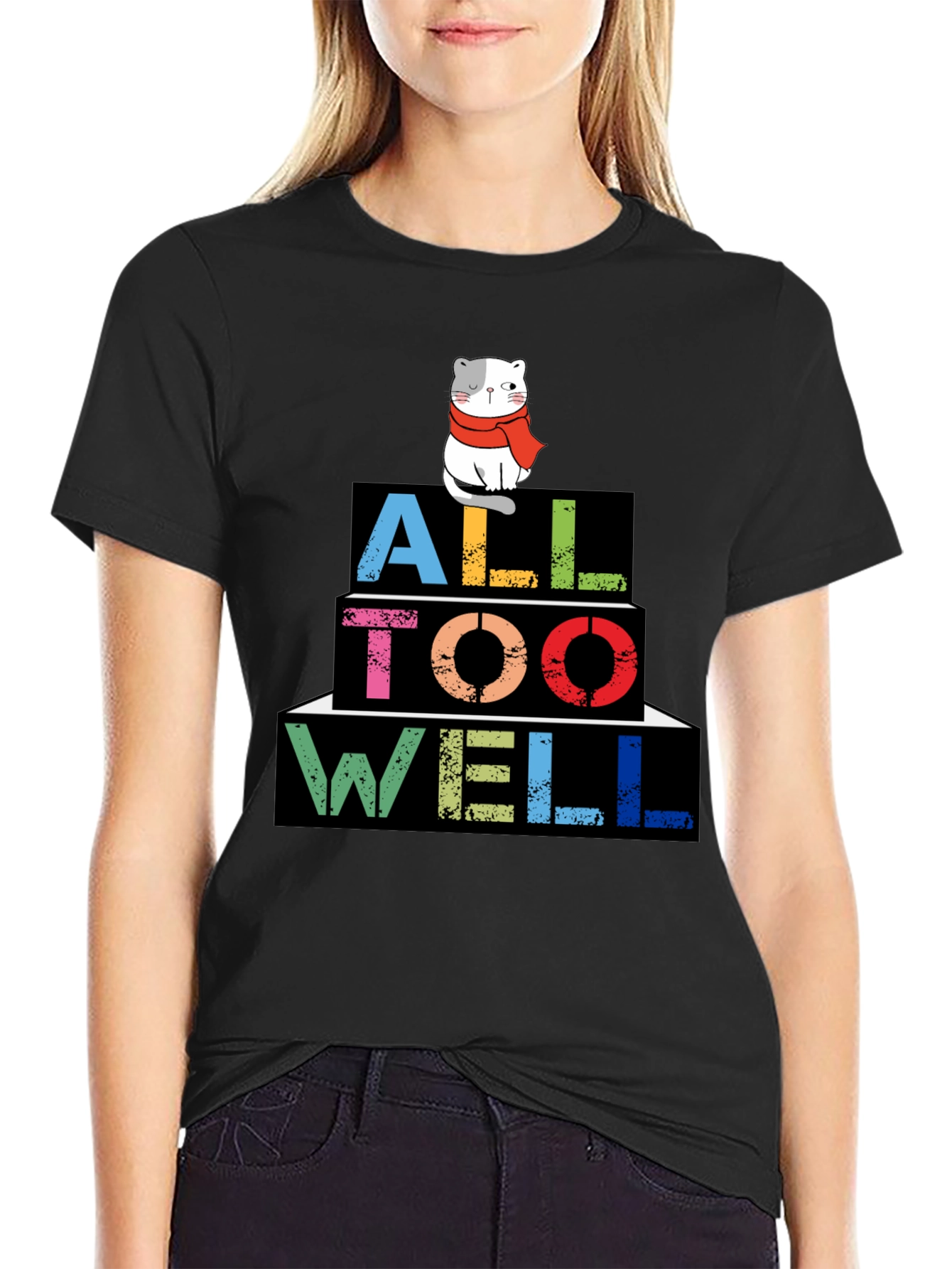 All Too Well Cat Graphic Tee - Trendy Style