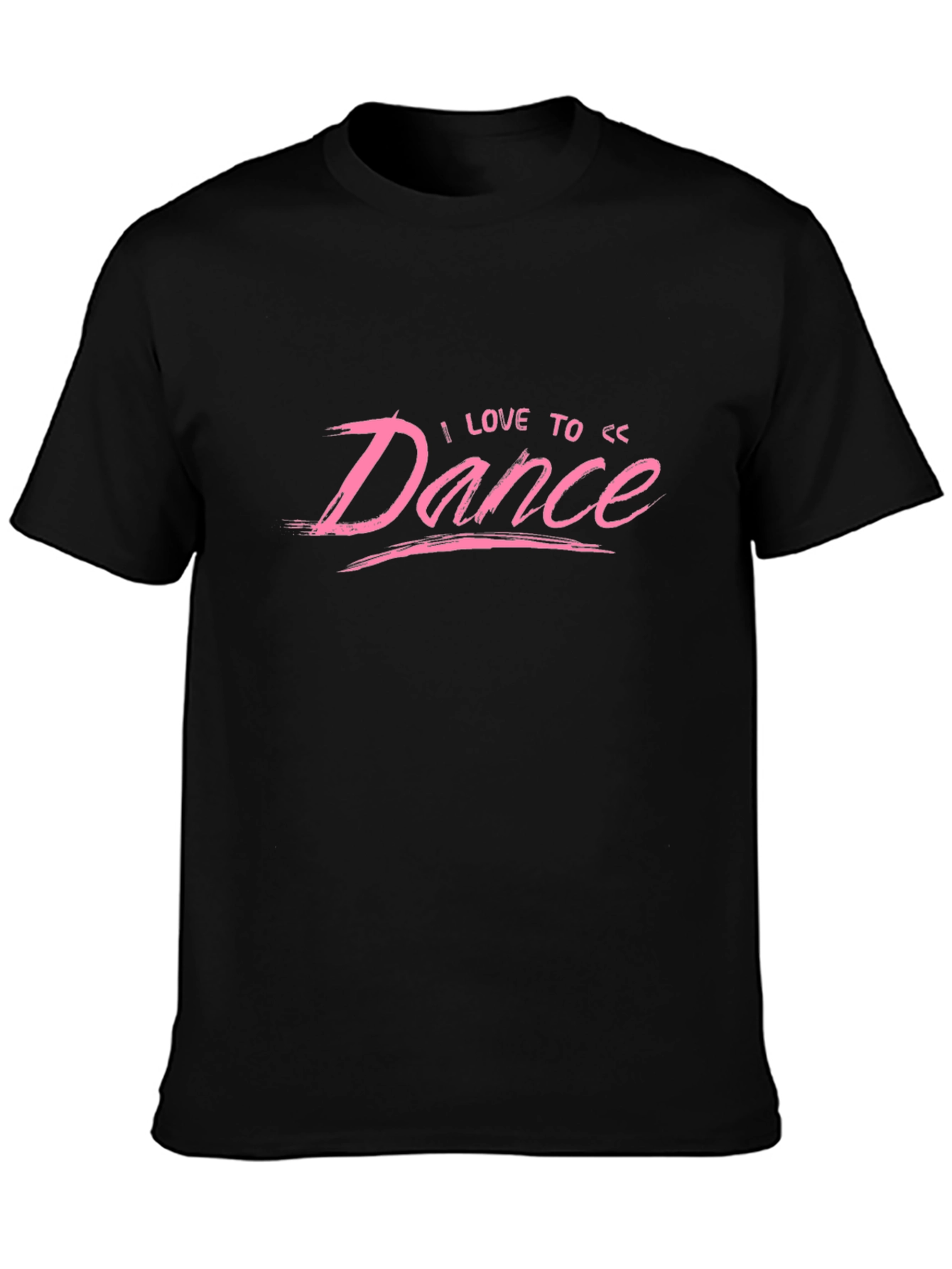 I Love to Dance Pink Graphic Black T-Shirt