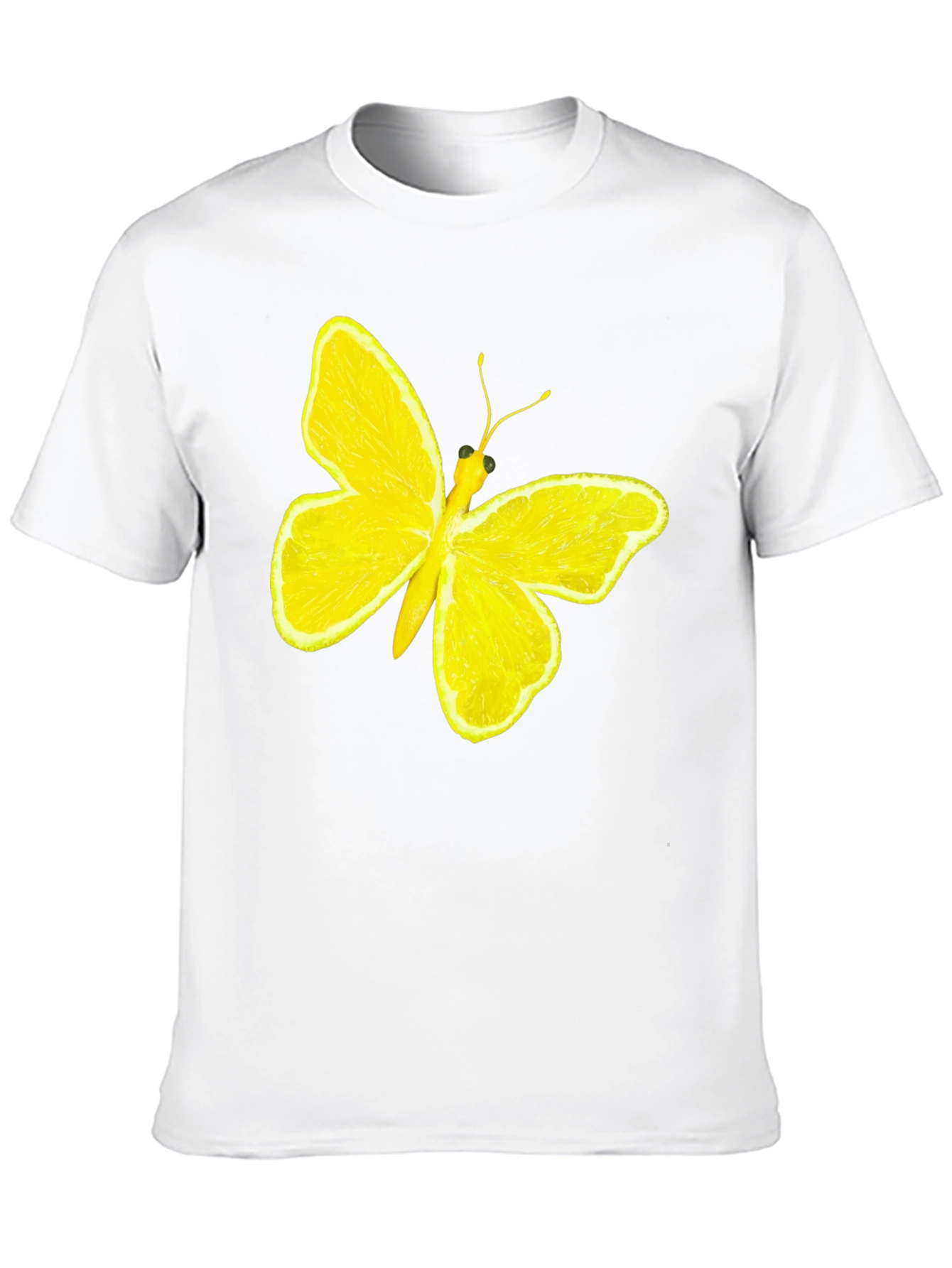 Lemon Butterfly Graphic Tee - Unique Fruit Art Shirt
