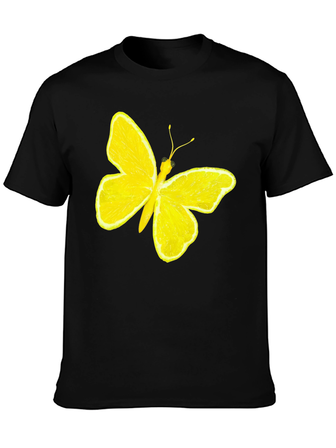 Lemon Butterfly Graphic Tee - Unique Fruit Art Shirt