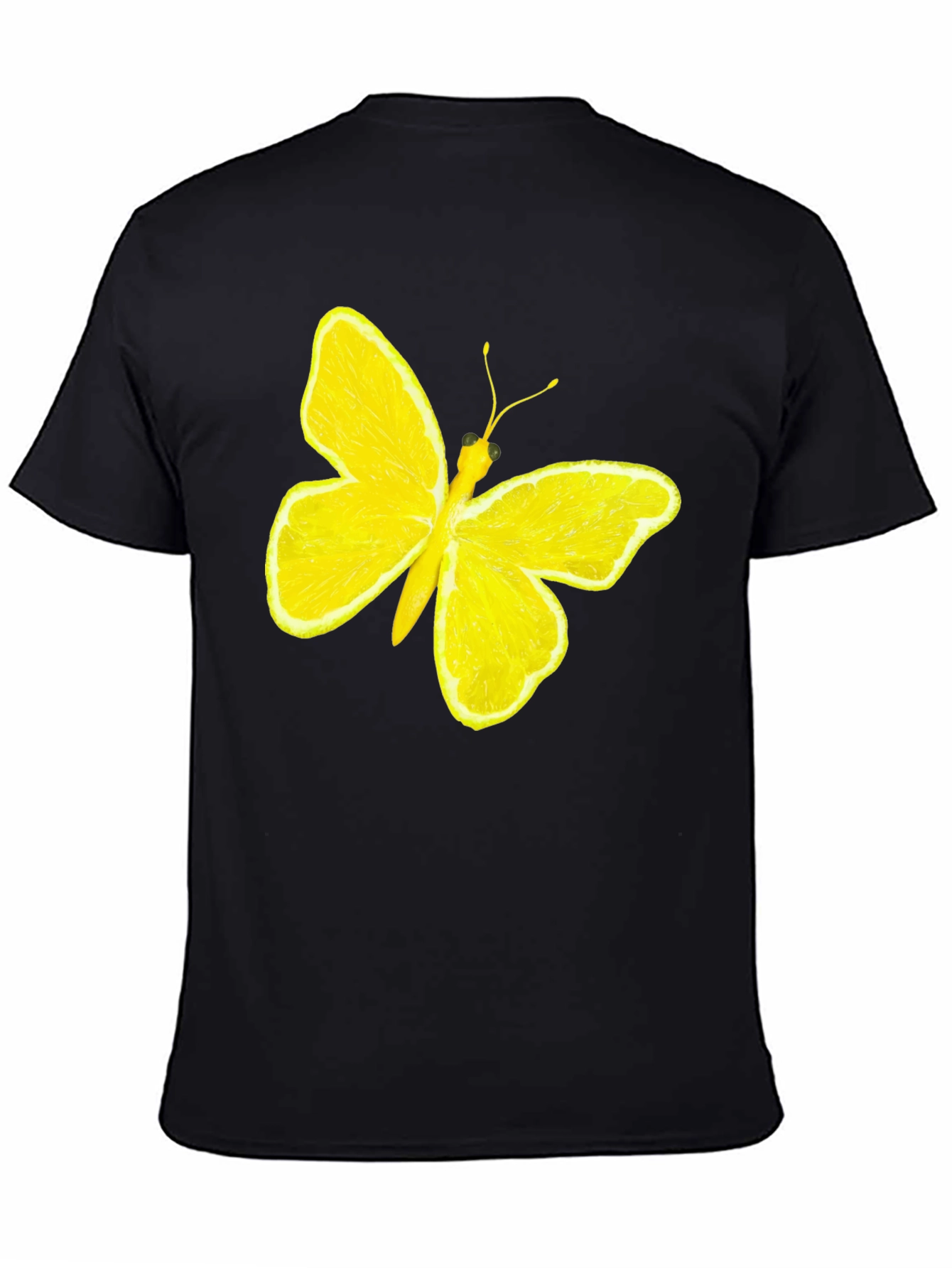 Lemon Butterfly Graphic Tee - Unique Fruit Art Shirt
