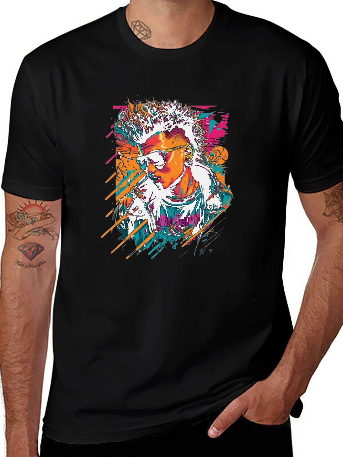 Retro Graphic T-Shirt - Black Cotton Tee