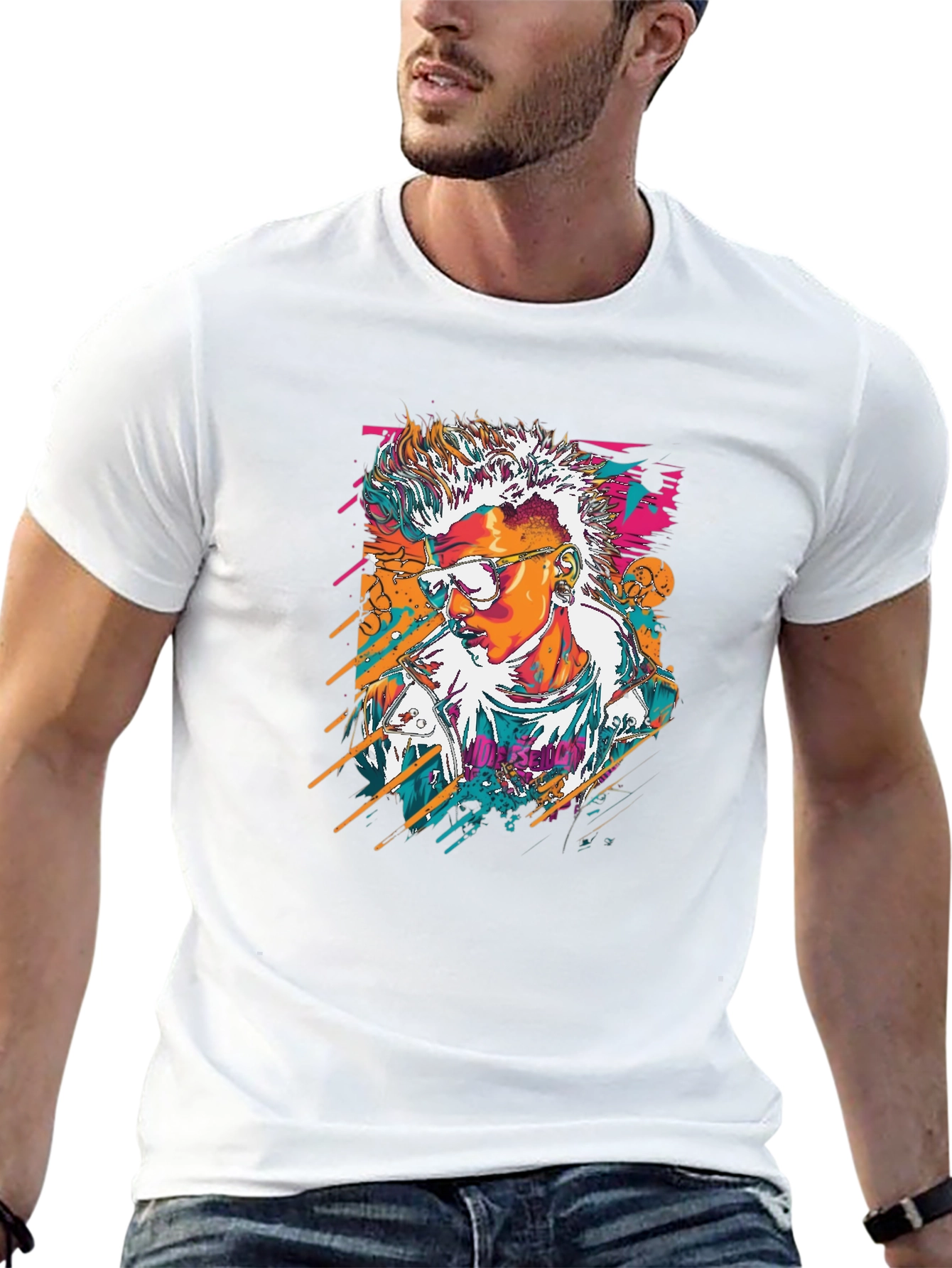 Retro Graphic T-Shirt - Black Cotton Tee