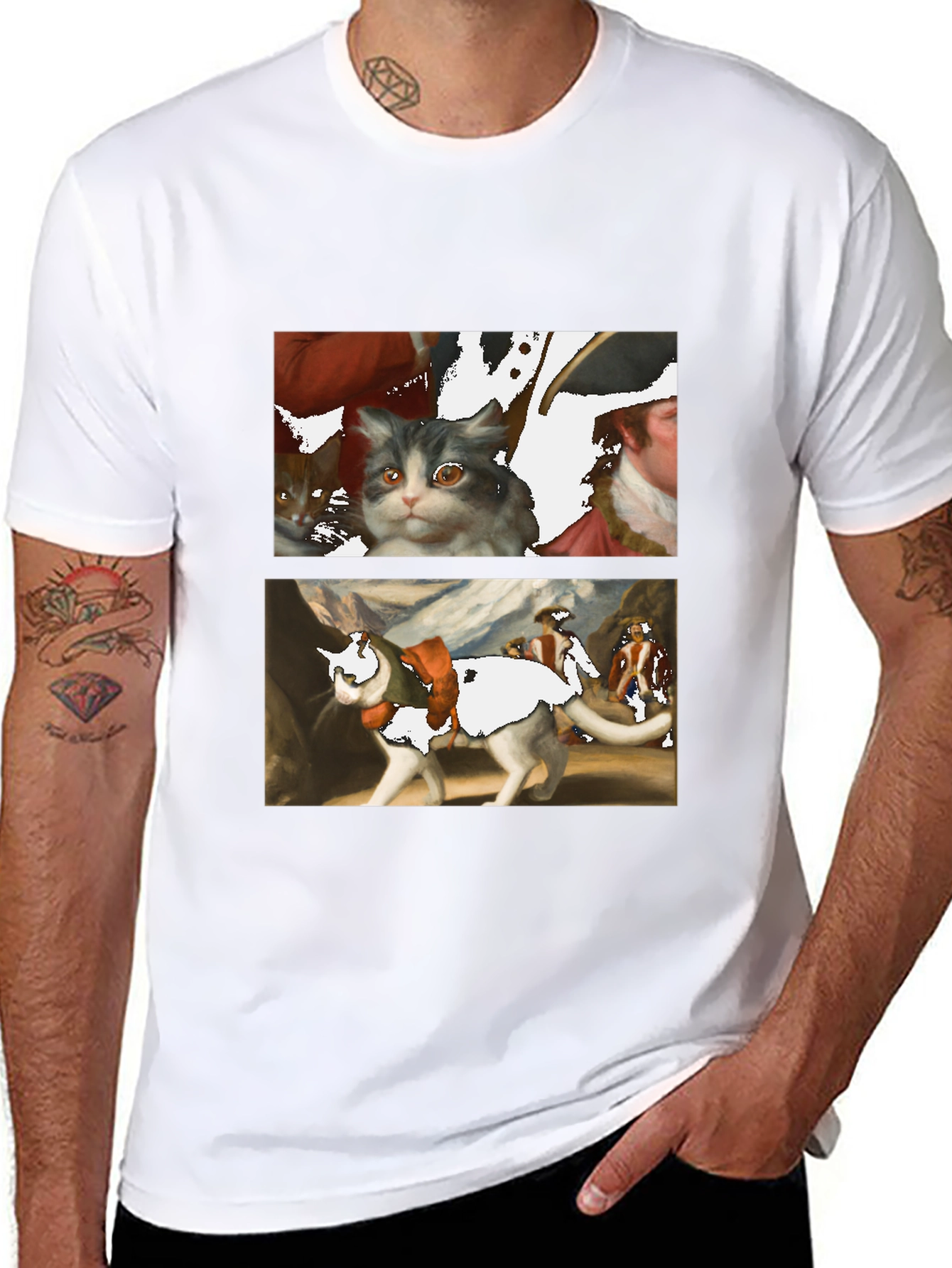 Artsy Cat T-Shirt - Unique Graphic Tee