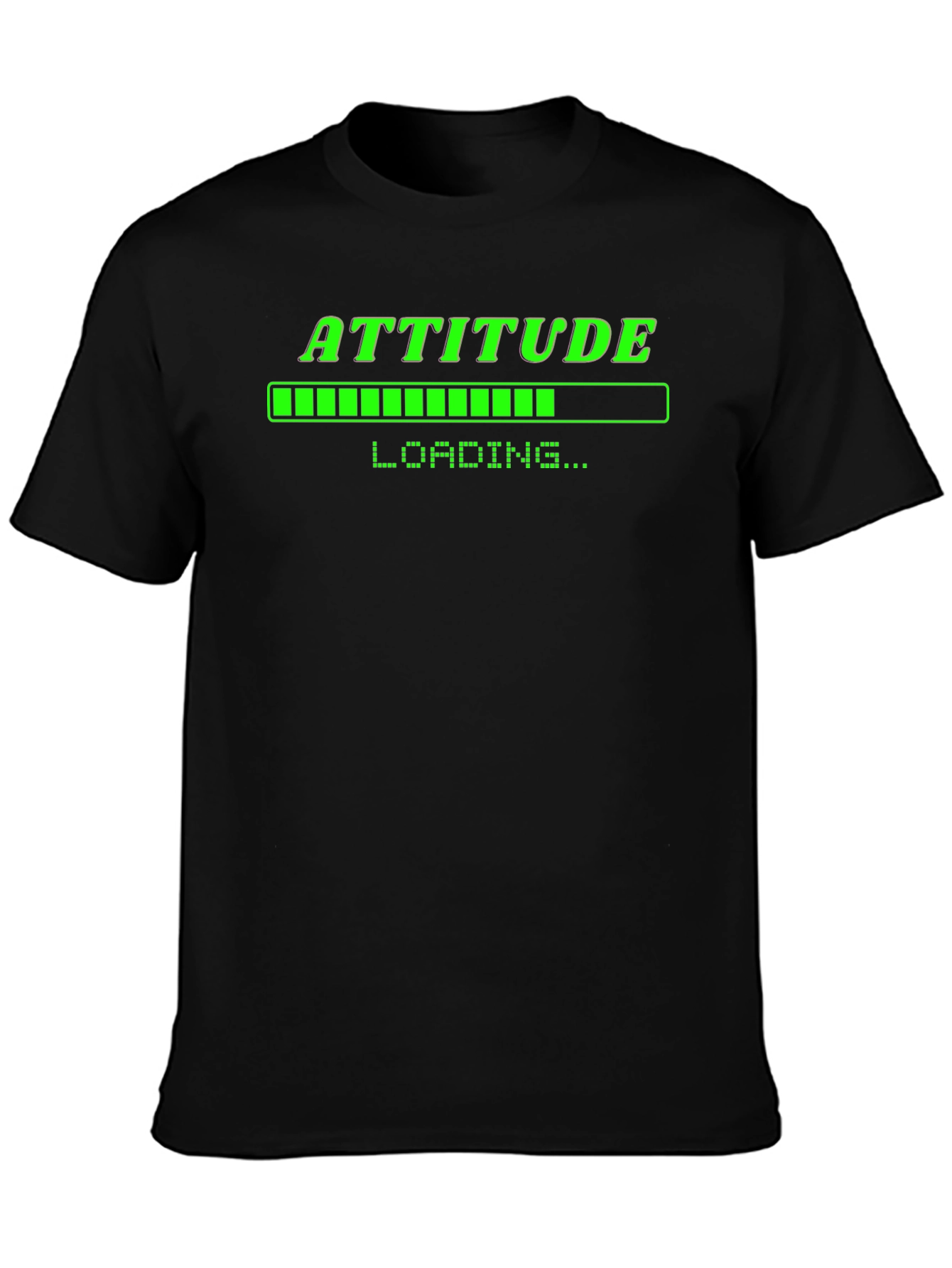 Attitude Loading T-Shirt - Black Cotton Graphic Tee