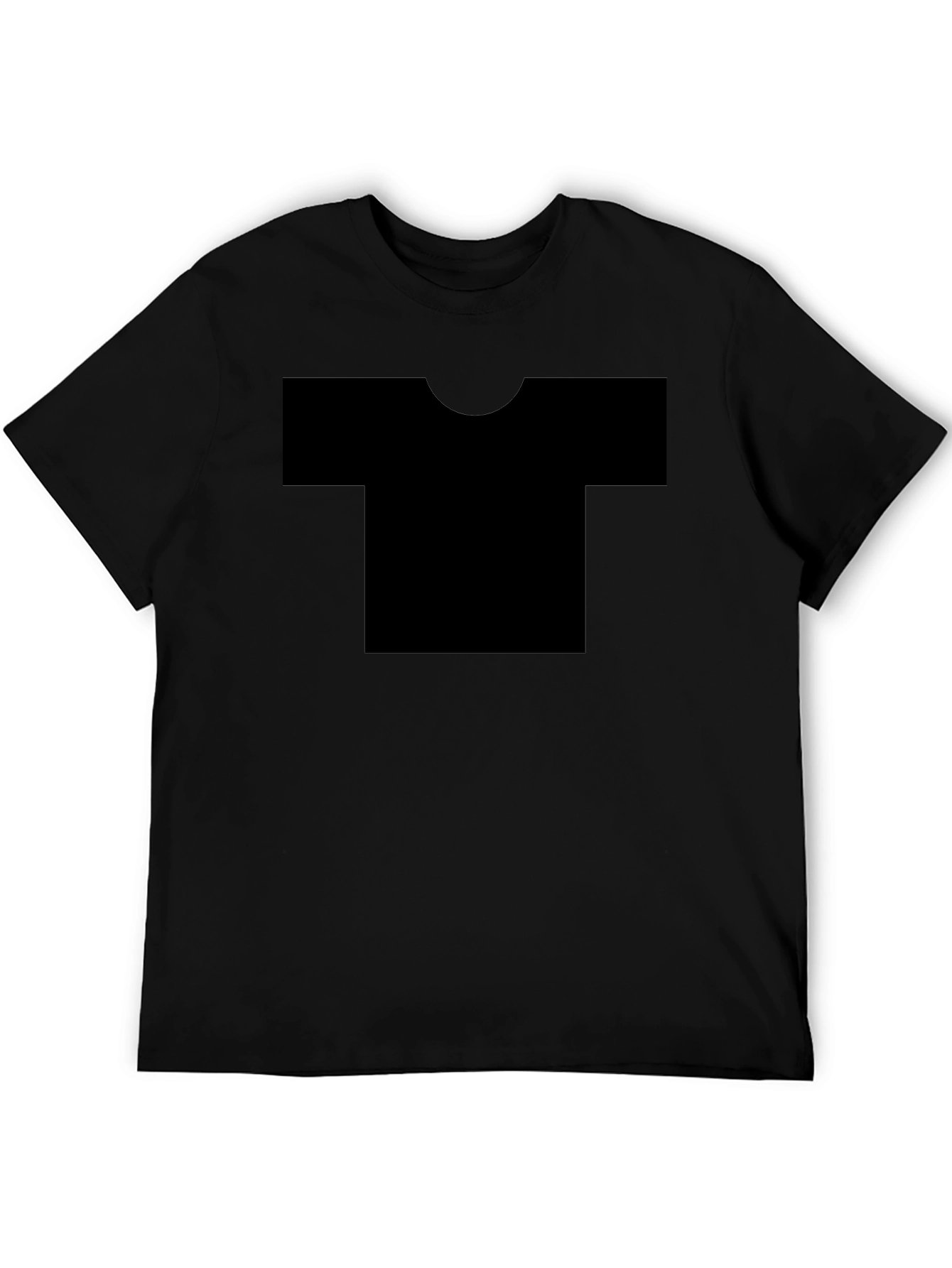 Plain Black Short Sleeve Crew Neck T-Shirt