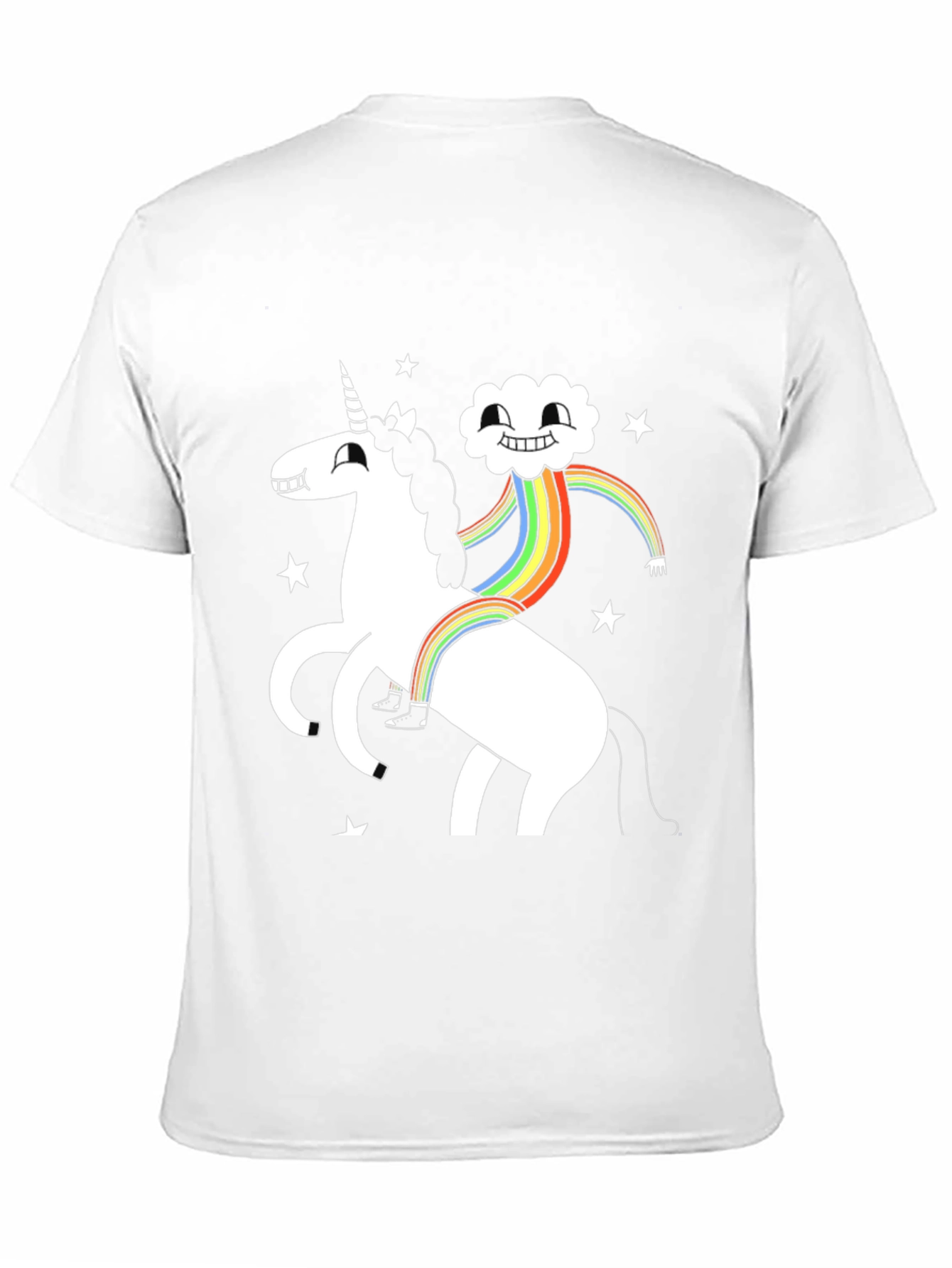 Unicorn Cloud Rainbow Black T-Shirt
