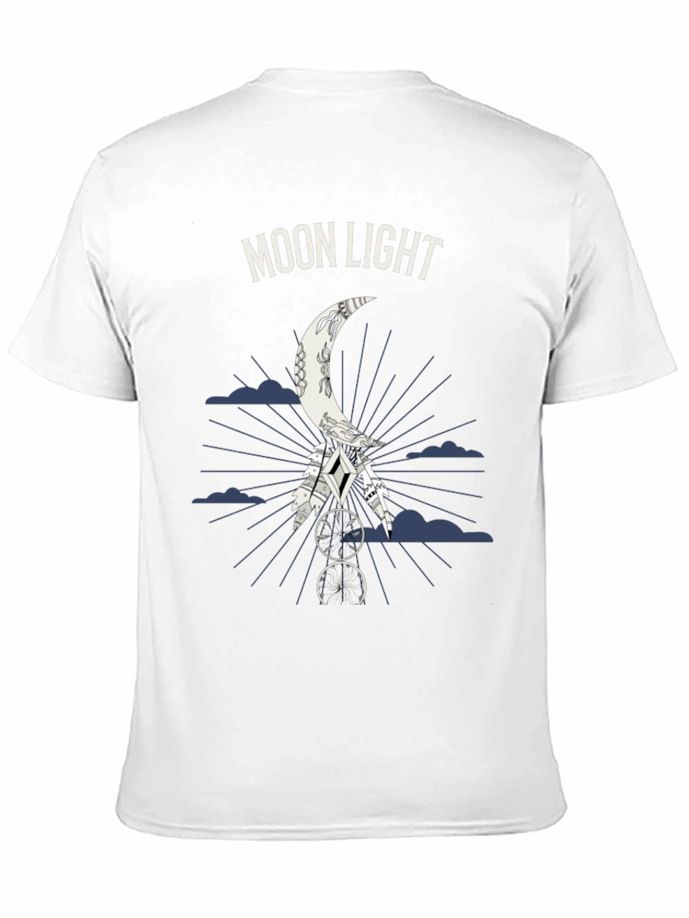 Moonlight Graphic Tee - Dreamcatcher Design - Black T-Shirt