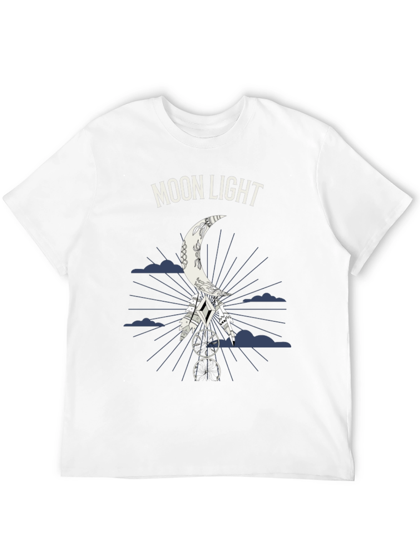 Moonlight Graphic Tee - Dreamcatcher Design - Black T-Shirt