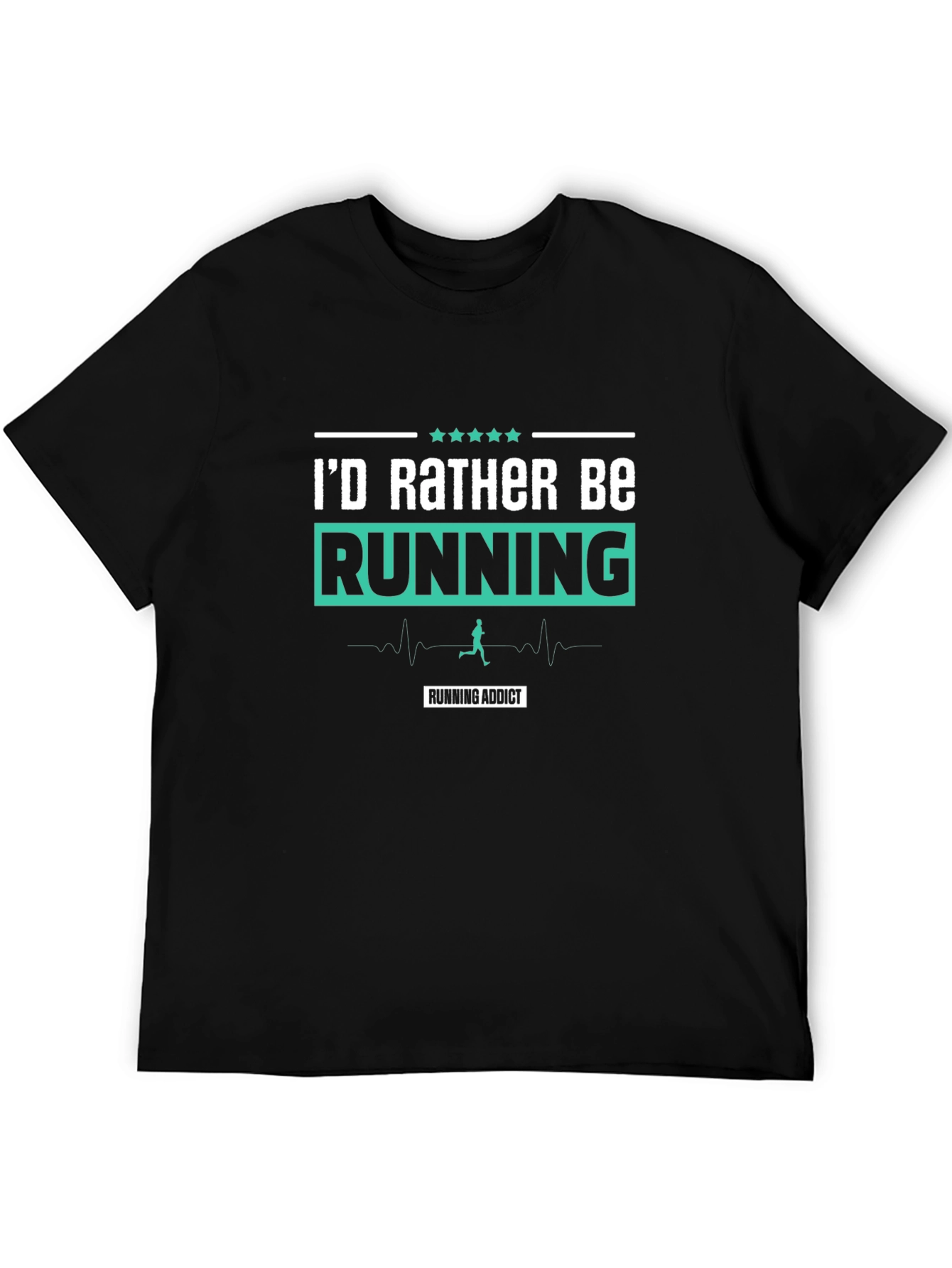 Id Rather Be Running T-Shirt Running Addict Black