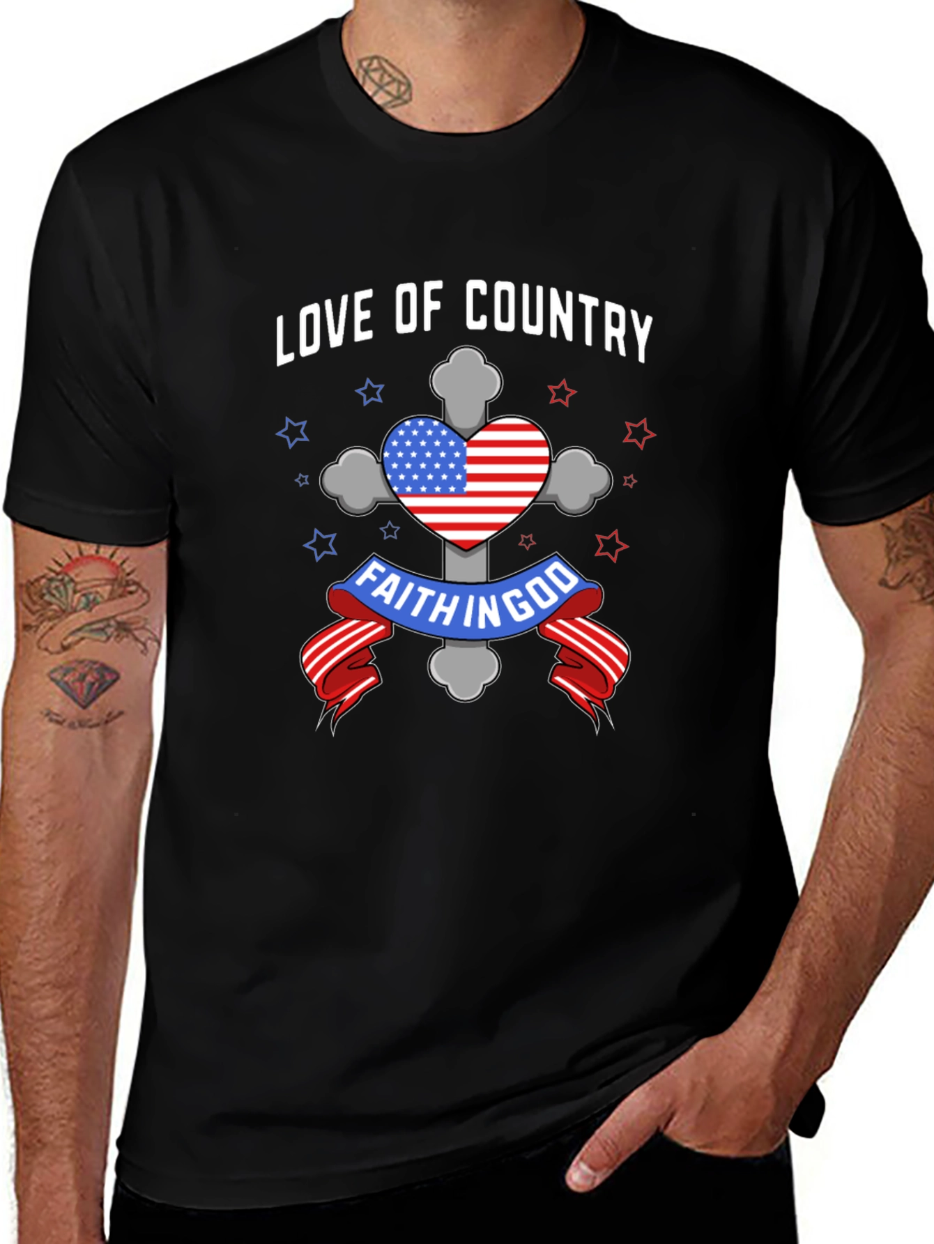 Faith In God Love of Country Patriotic T-Shirt