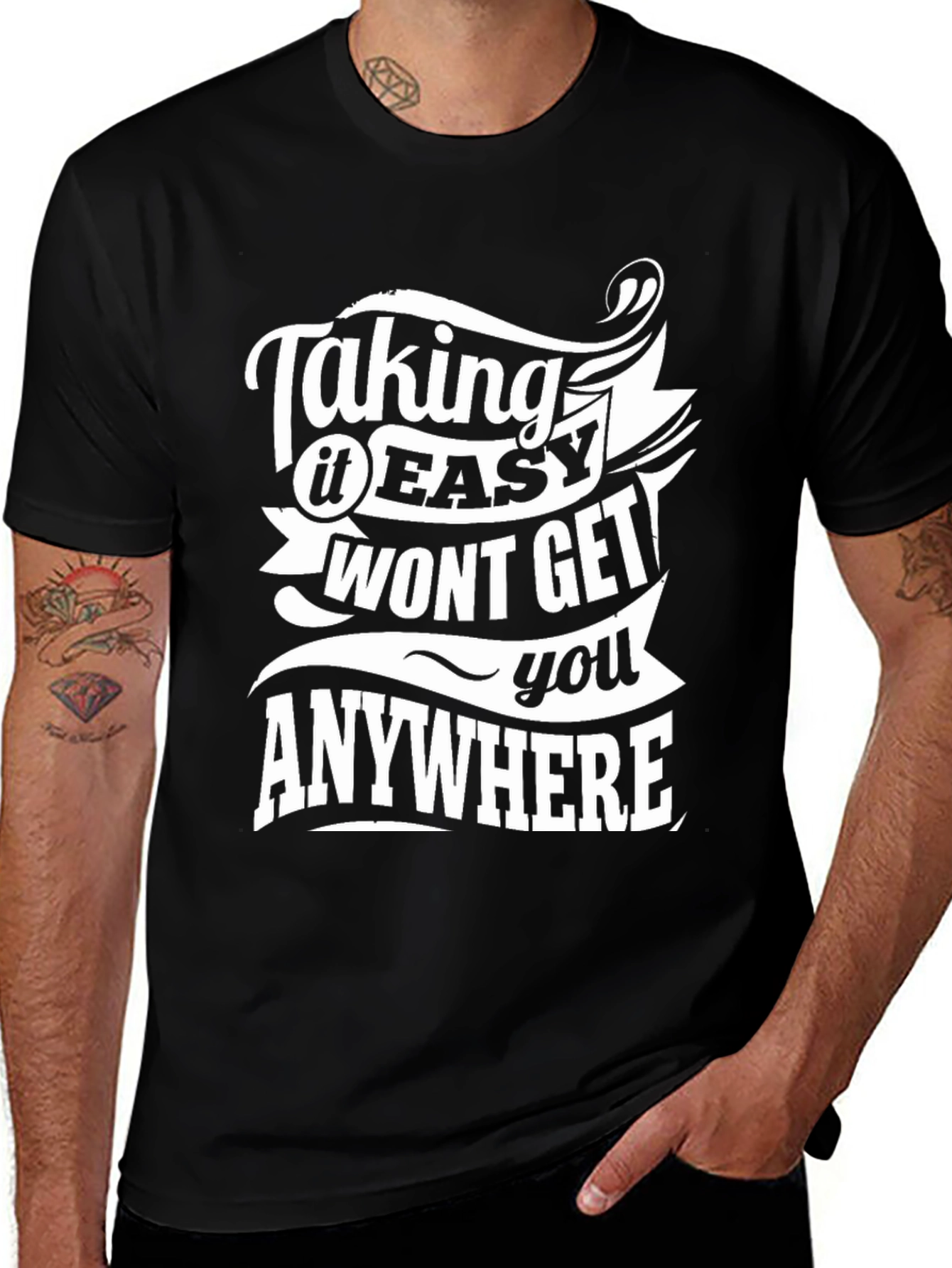 Taking It Easy T-Shirt - Motivational Black Tee