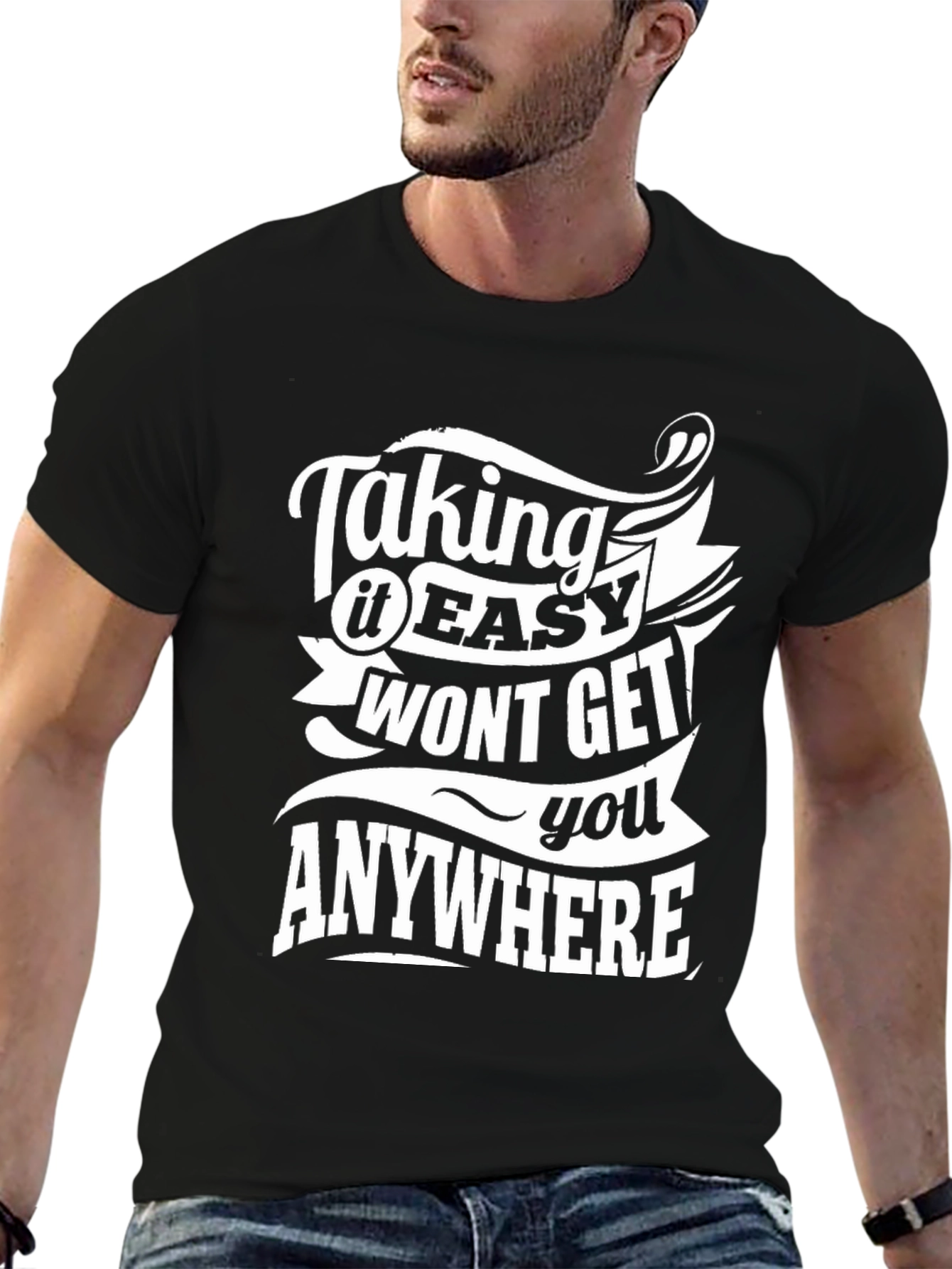 Taking It Easy T-Shirt - Motivational Black Tee