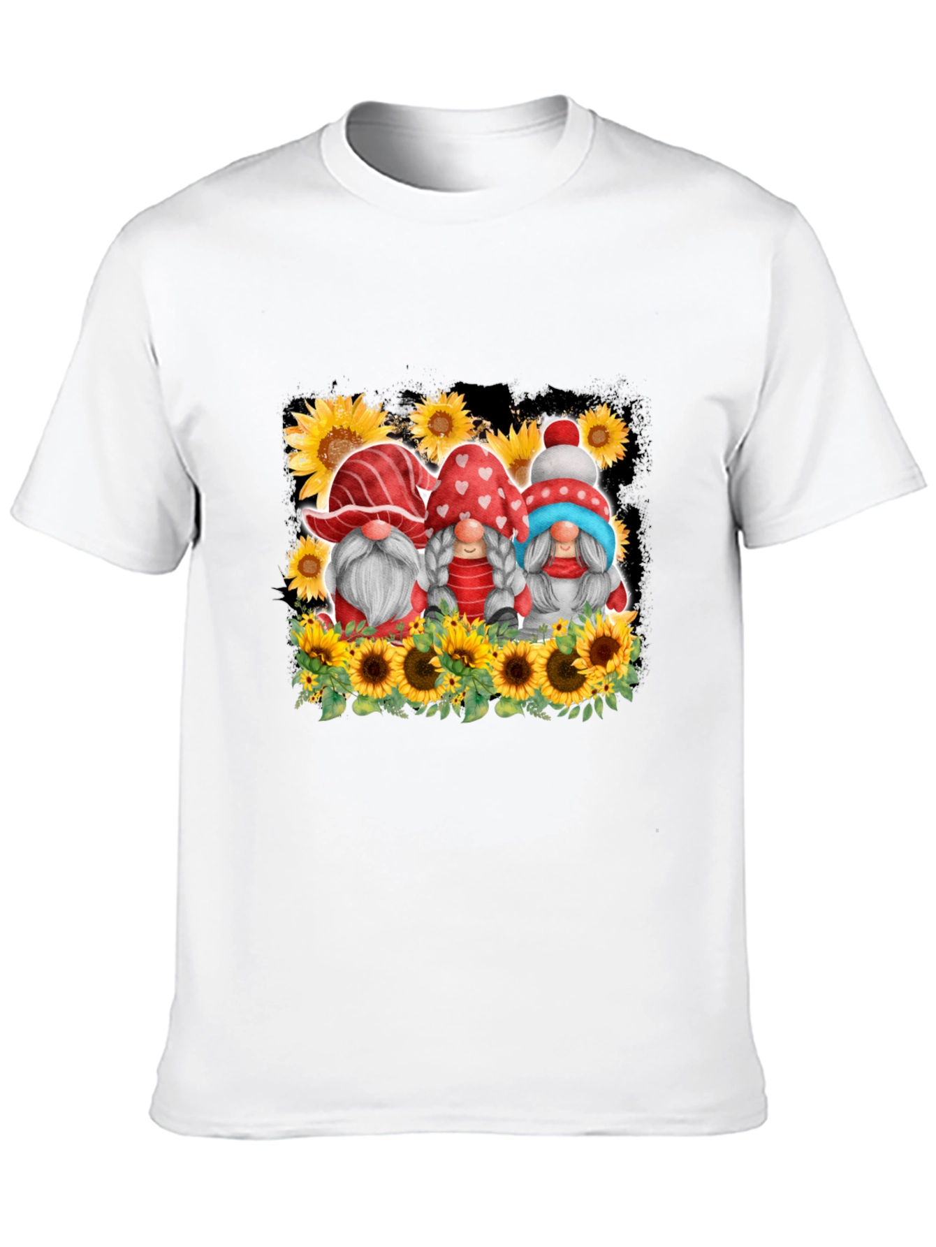 Gnome Sunflower Graphic T-Shirt