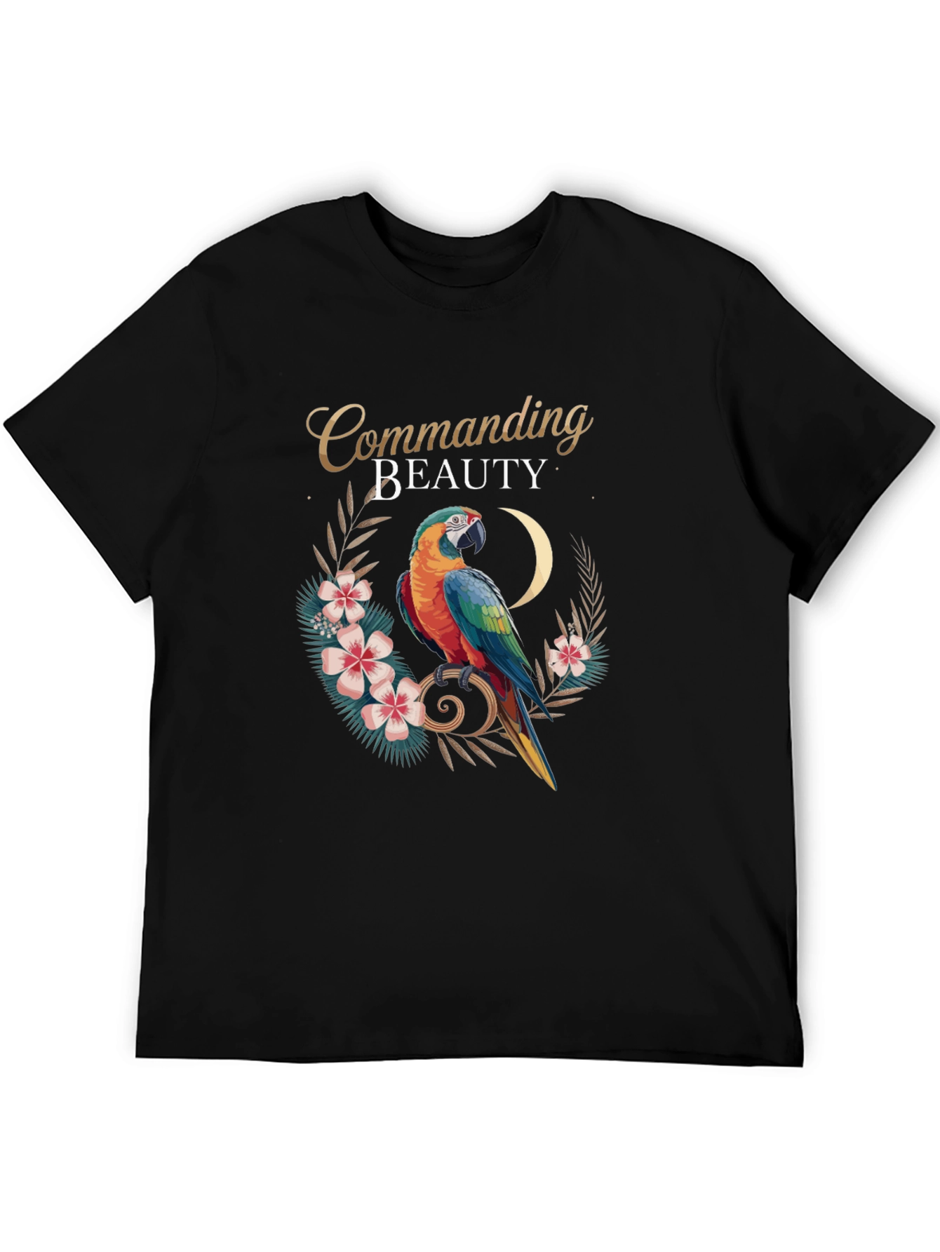 Commanding Beauty Parrot Graphic Tee