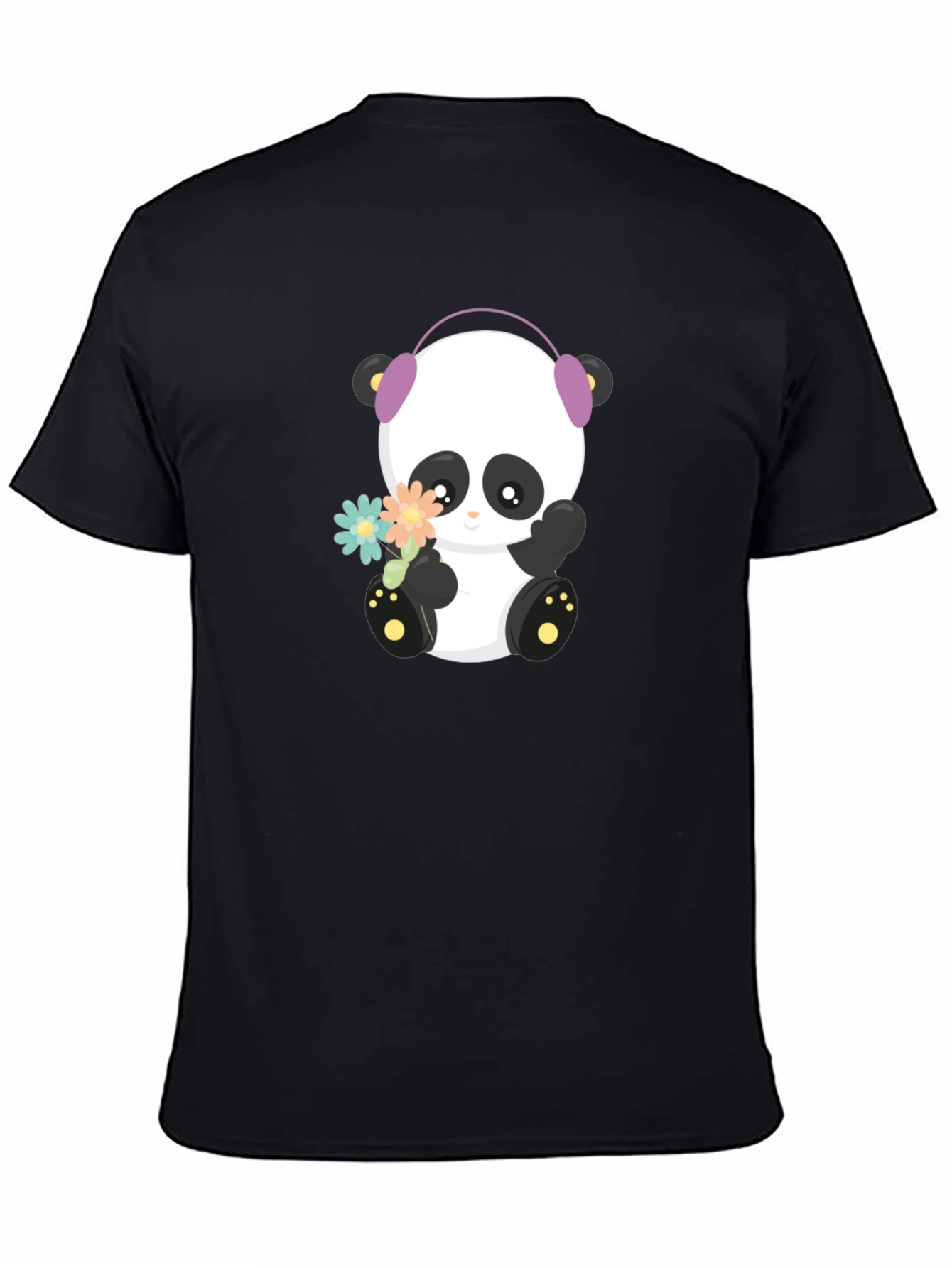 Cute Panda with Headphones Graphic T-Shirt