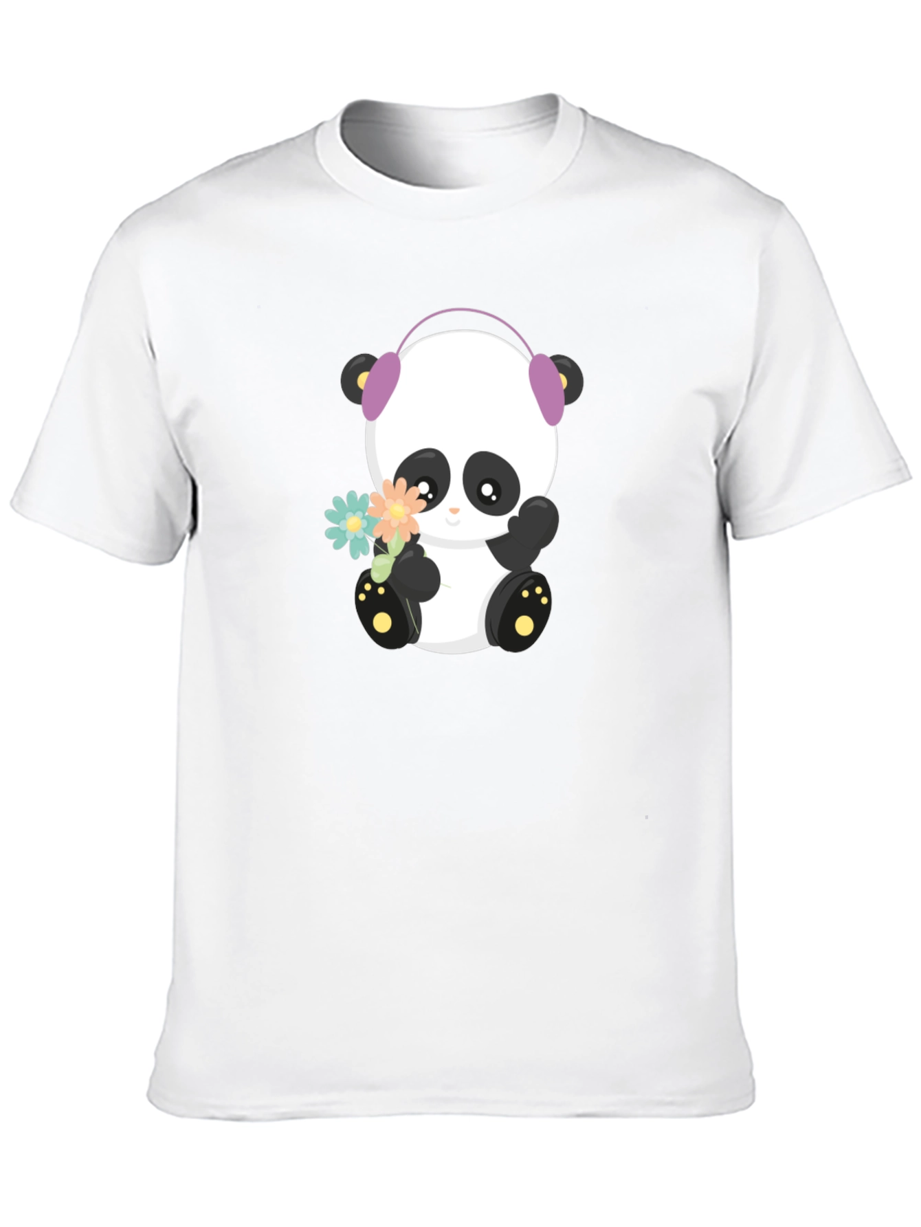 Cute Panda with Headphones Graphic T-Shirt