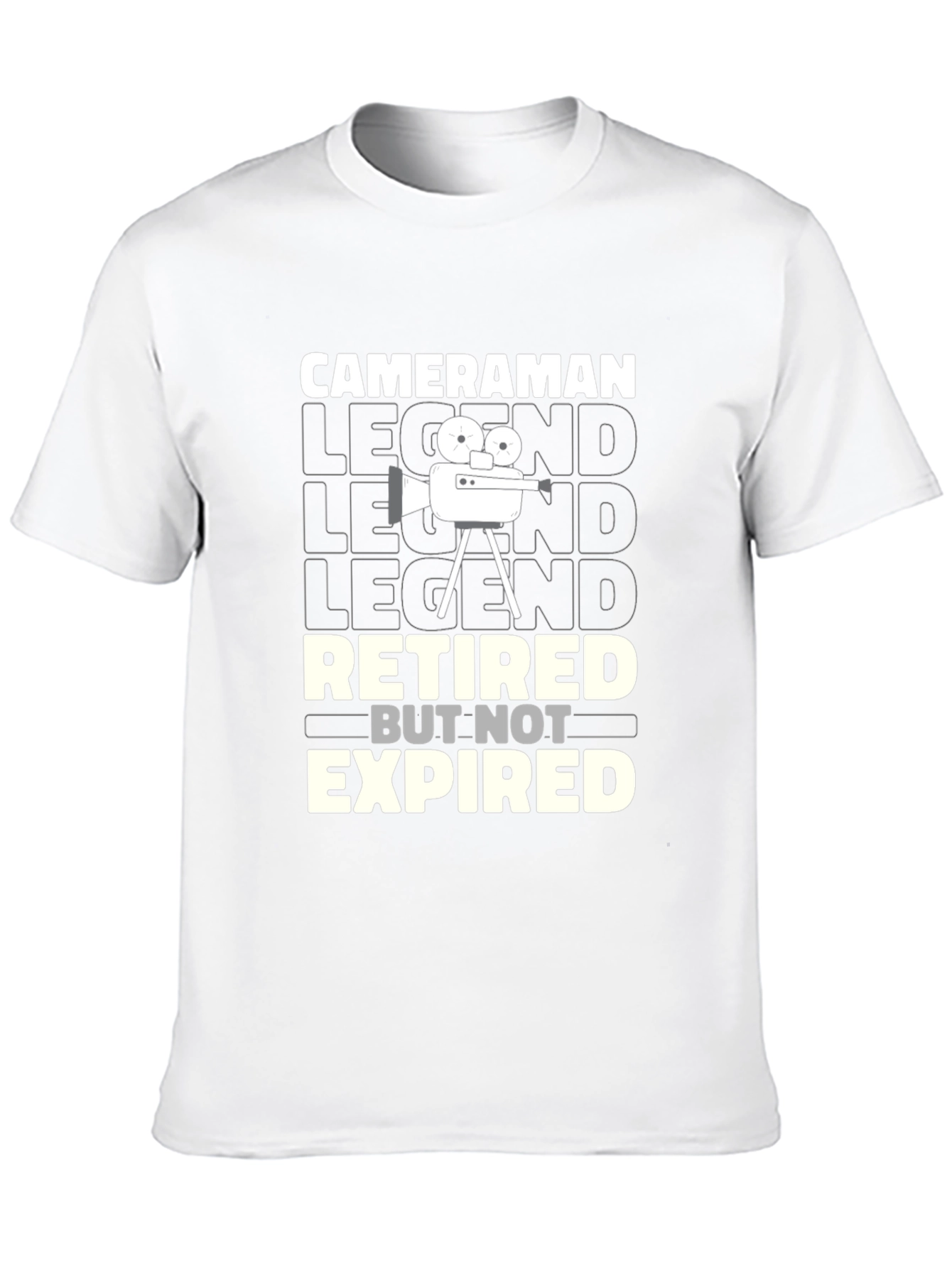 Cameraman Retired Legend Black Graphic T-Shirt