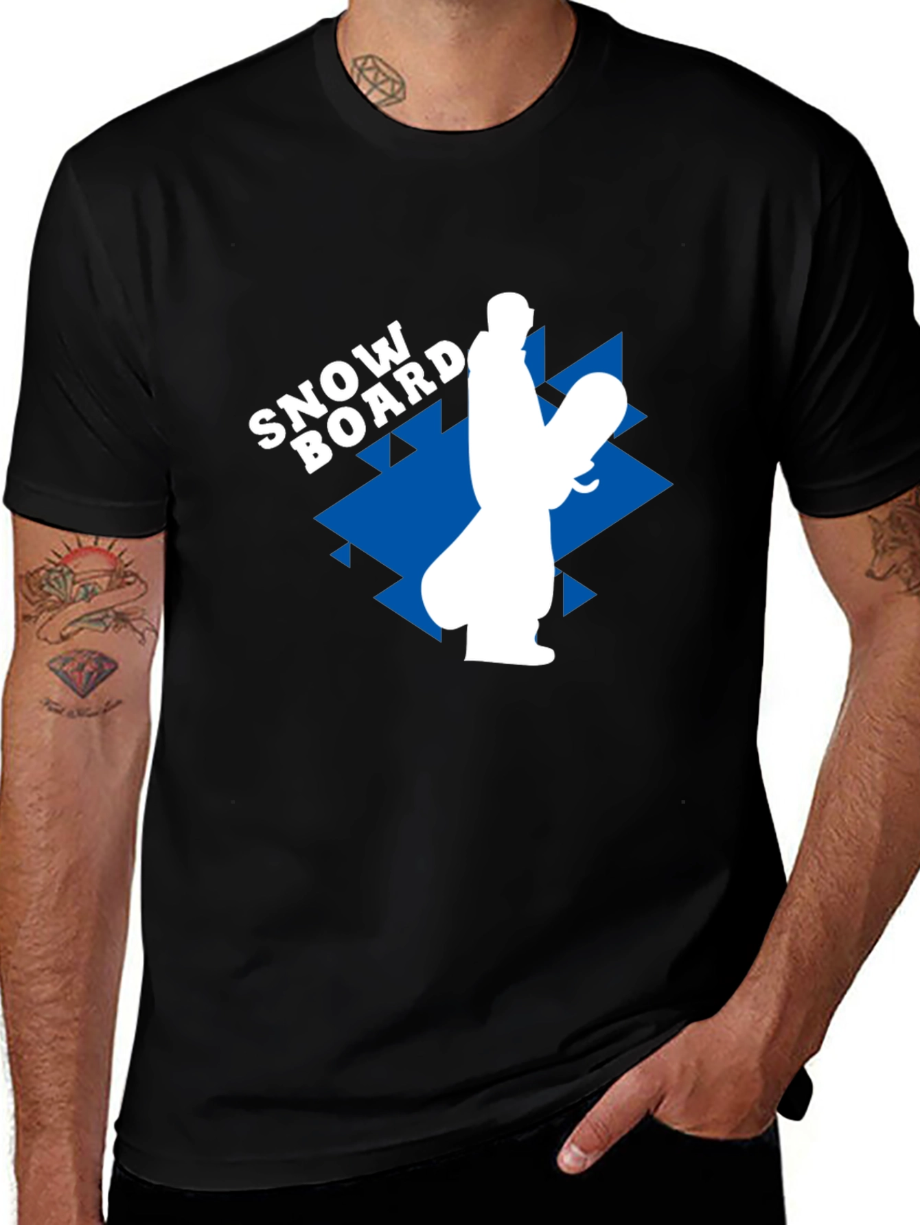 Snowboard Graphic Tee - Black Casual T-Shirt