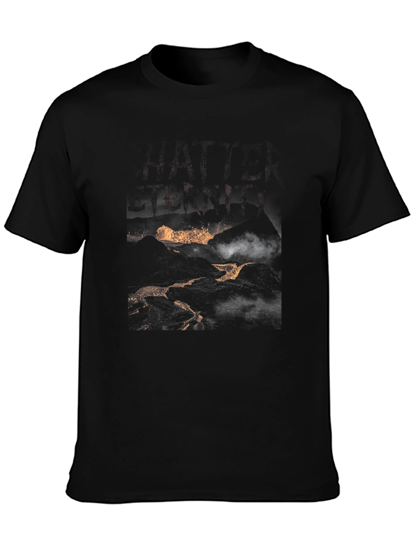Black Graphic Tee - Abstract Lava Design