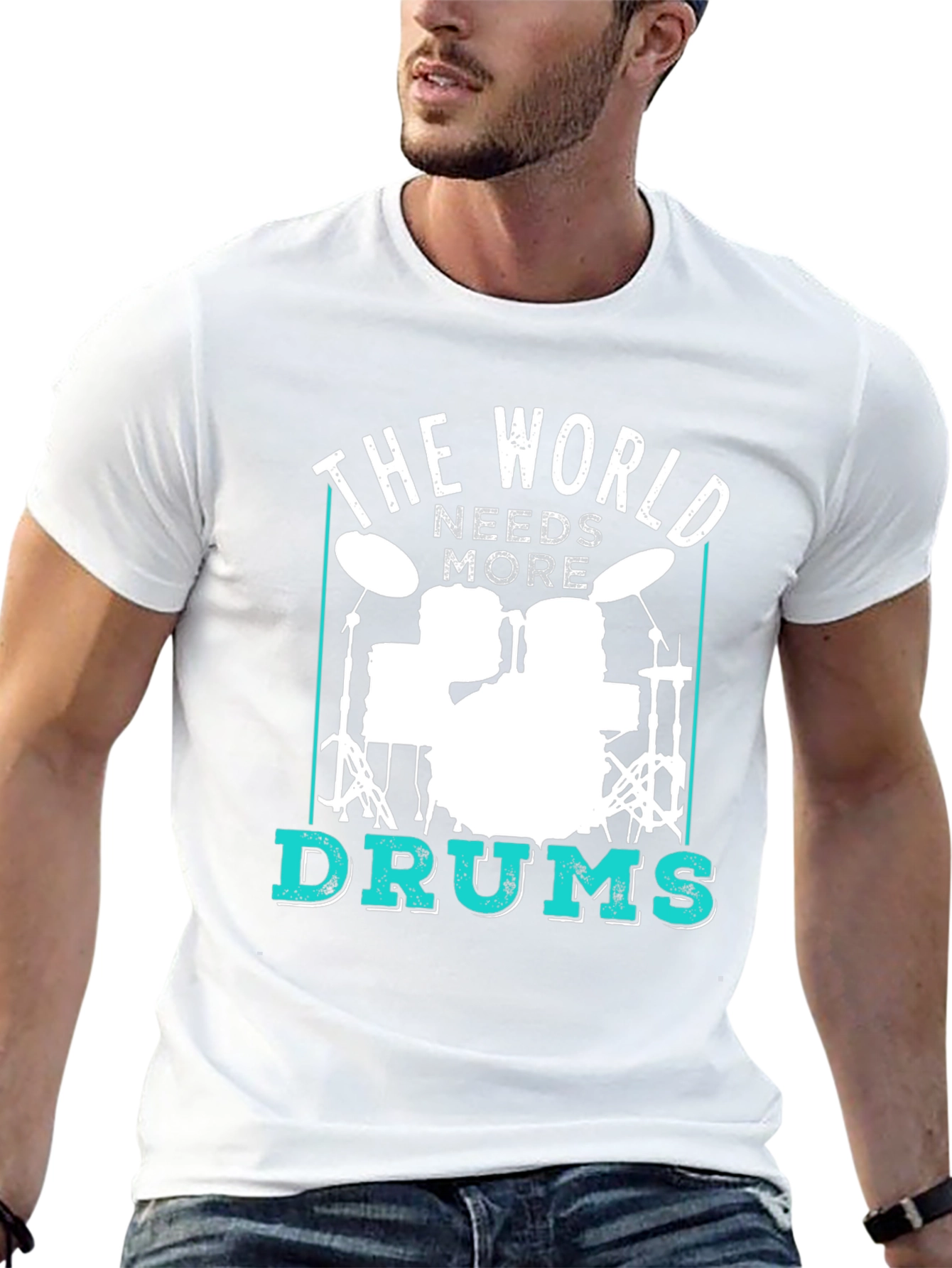 The World Needs More Drums Black T-Shirt