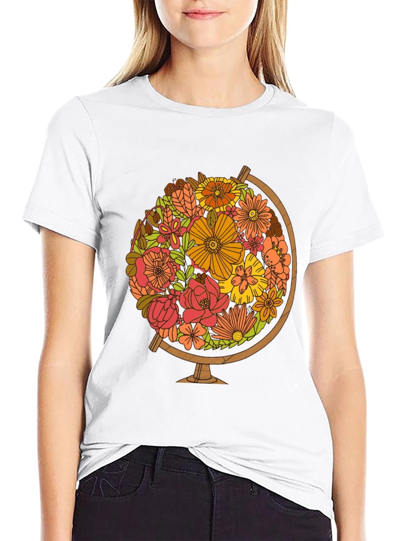Floral Globe Graphic Tee - Earth Day T-Shirt