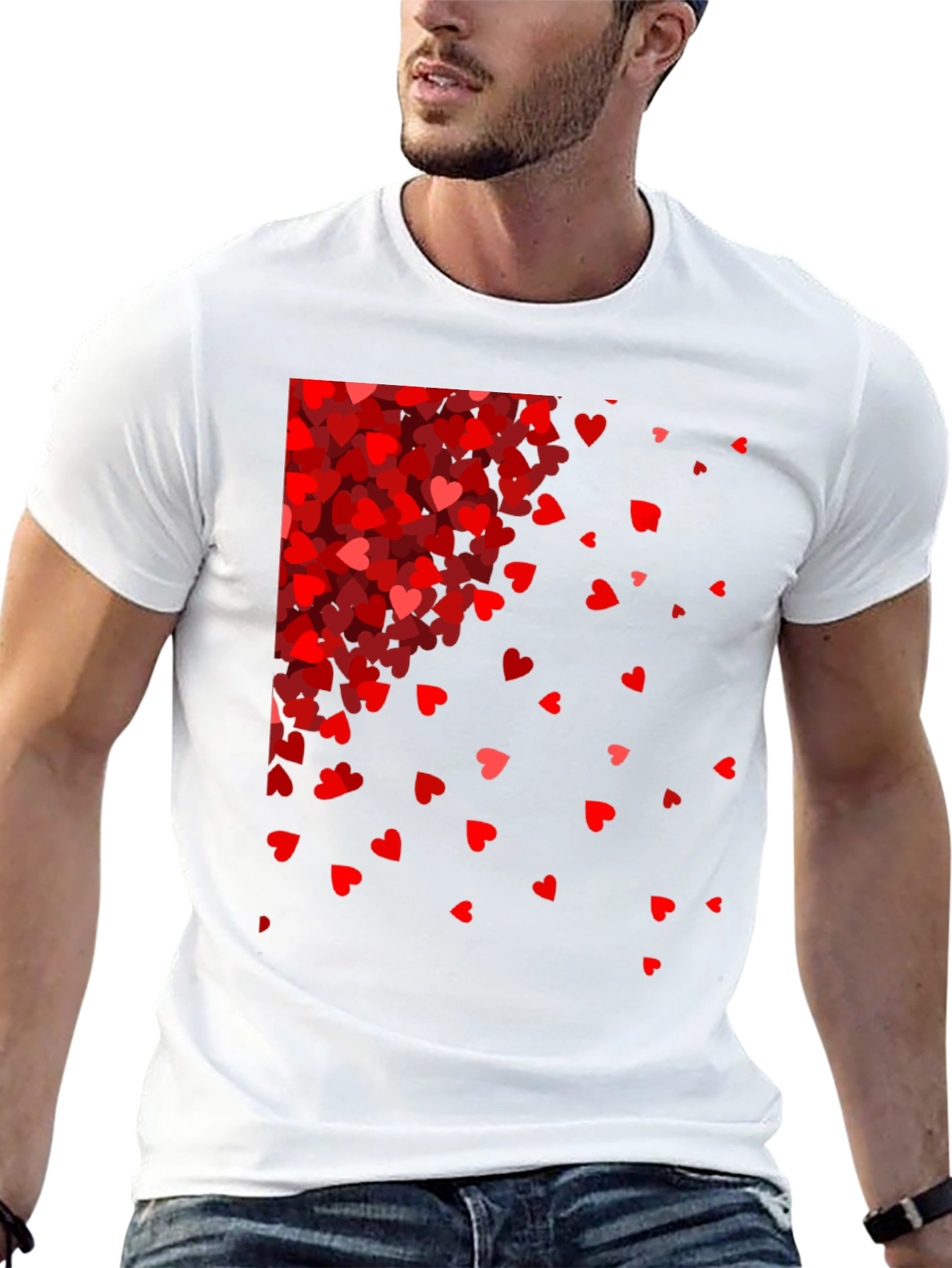 Red Hearts Cascade Black Tee