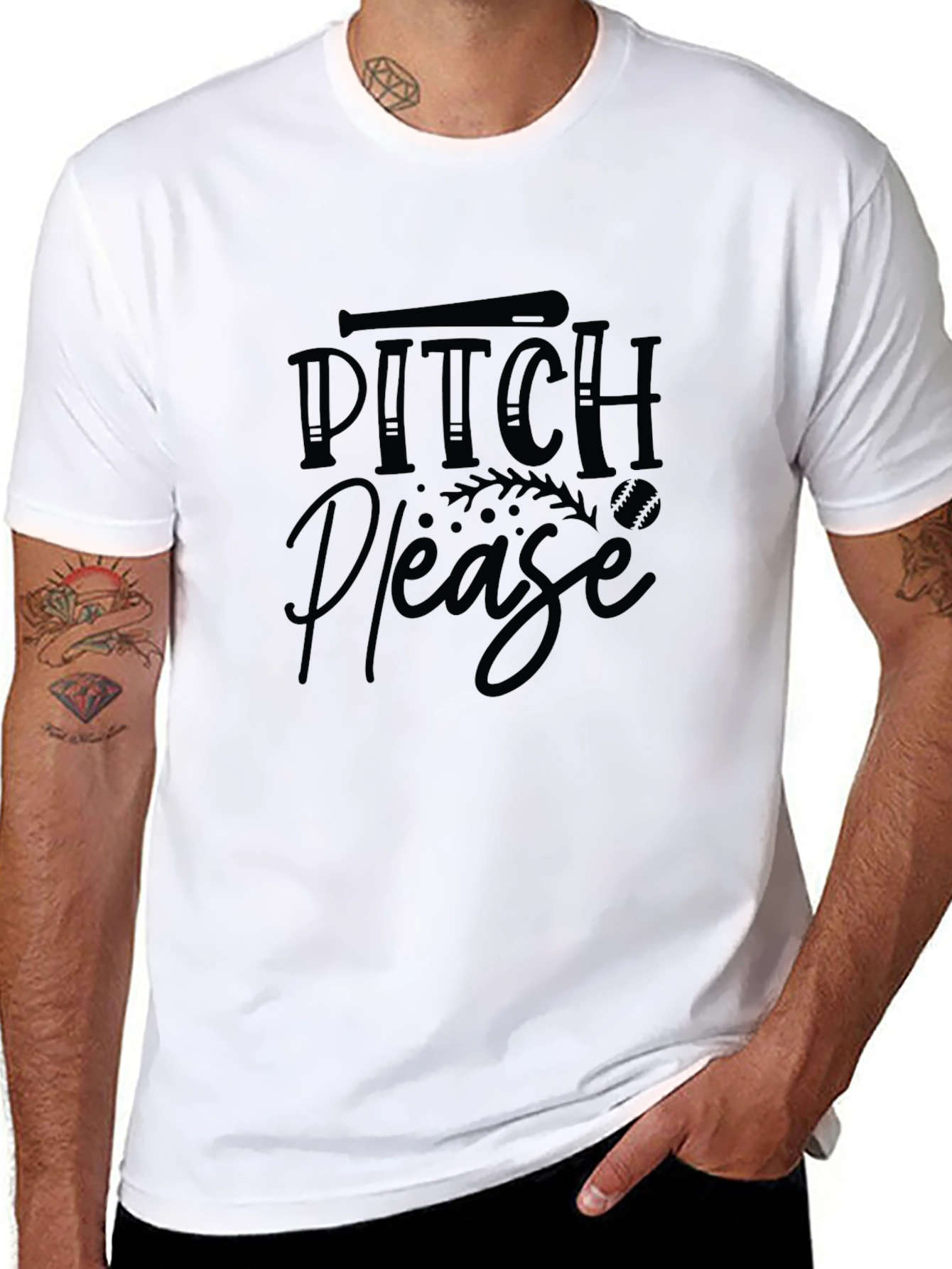Pitch Please Baseball Graphic T-Shirt