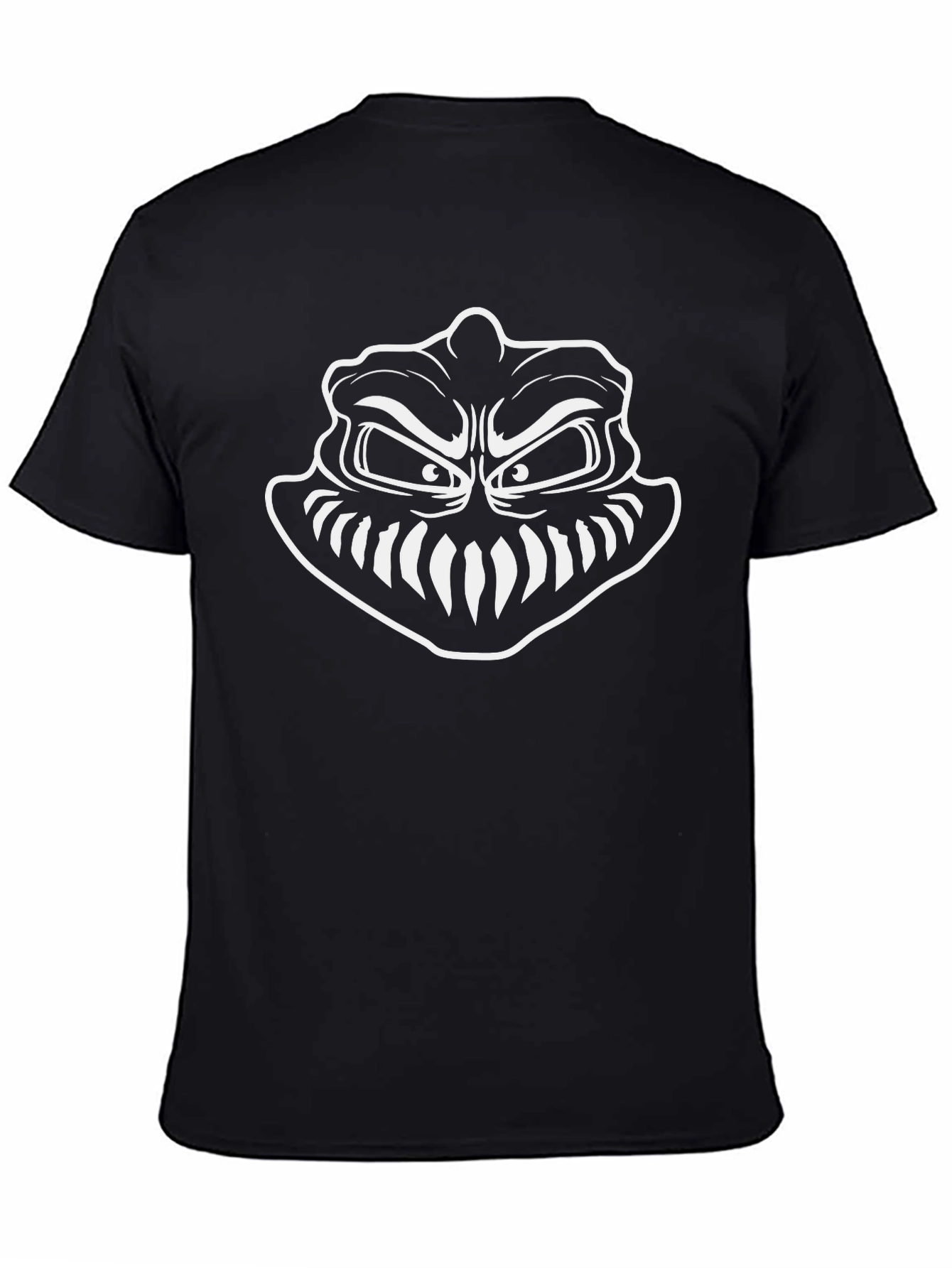 Mens Black T-Shirt with Cartoon Monster Graphic