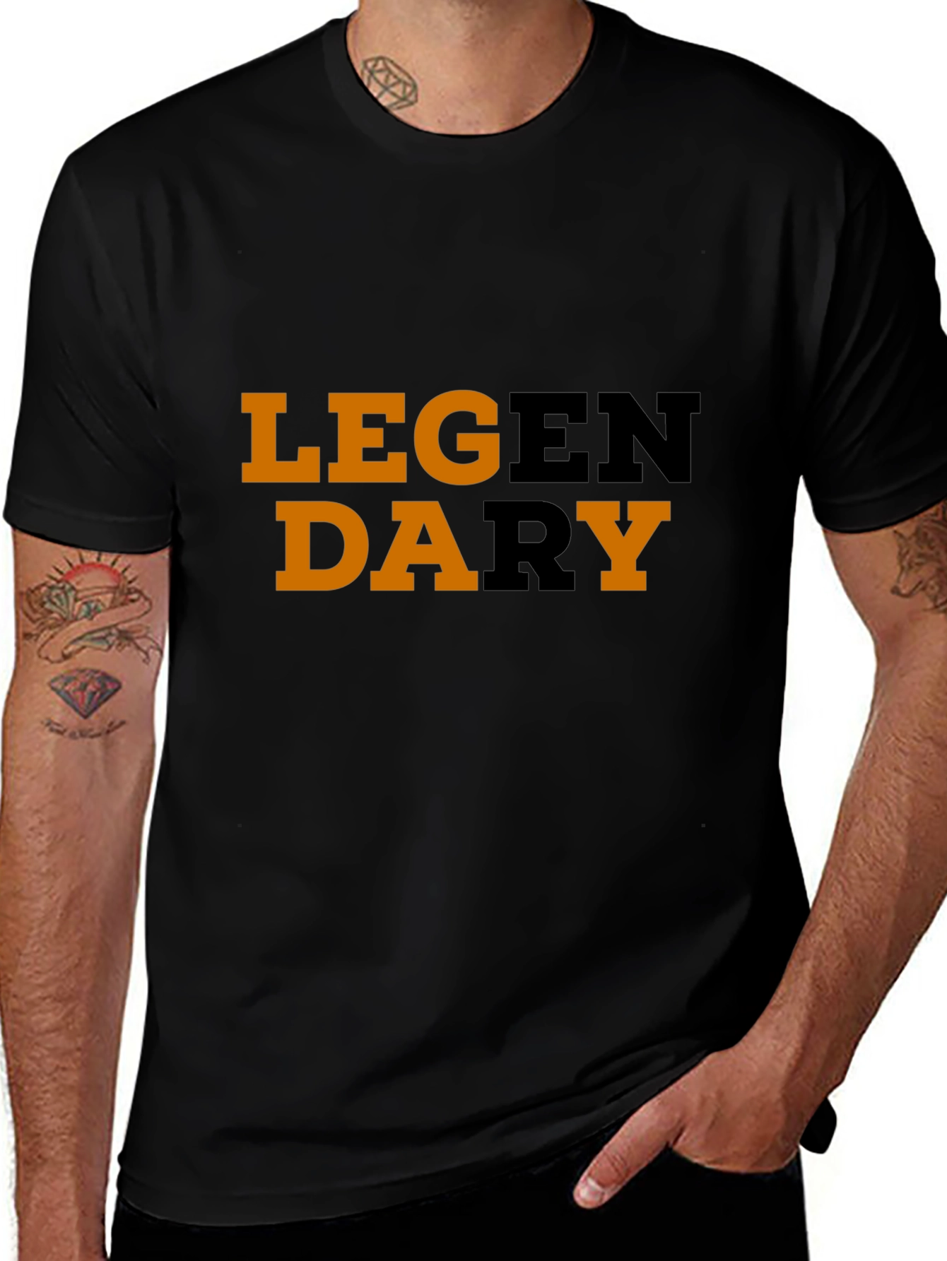 Legendary Graphic Black Cotton T-Shirt