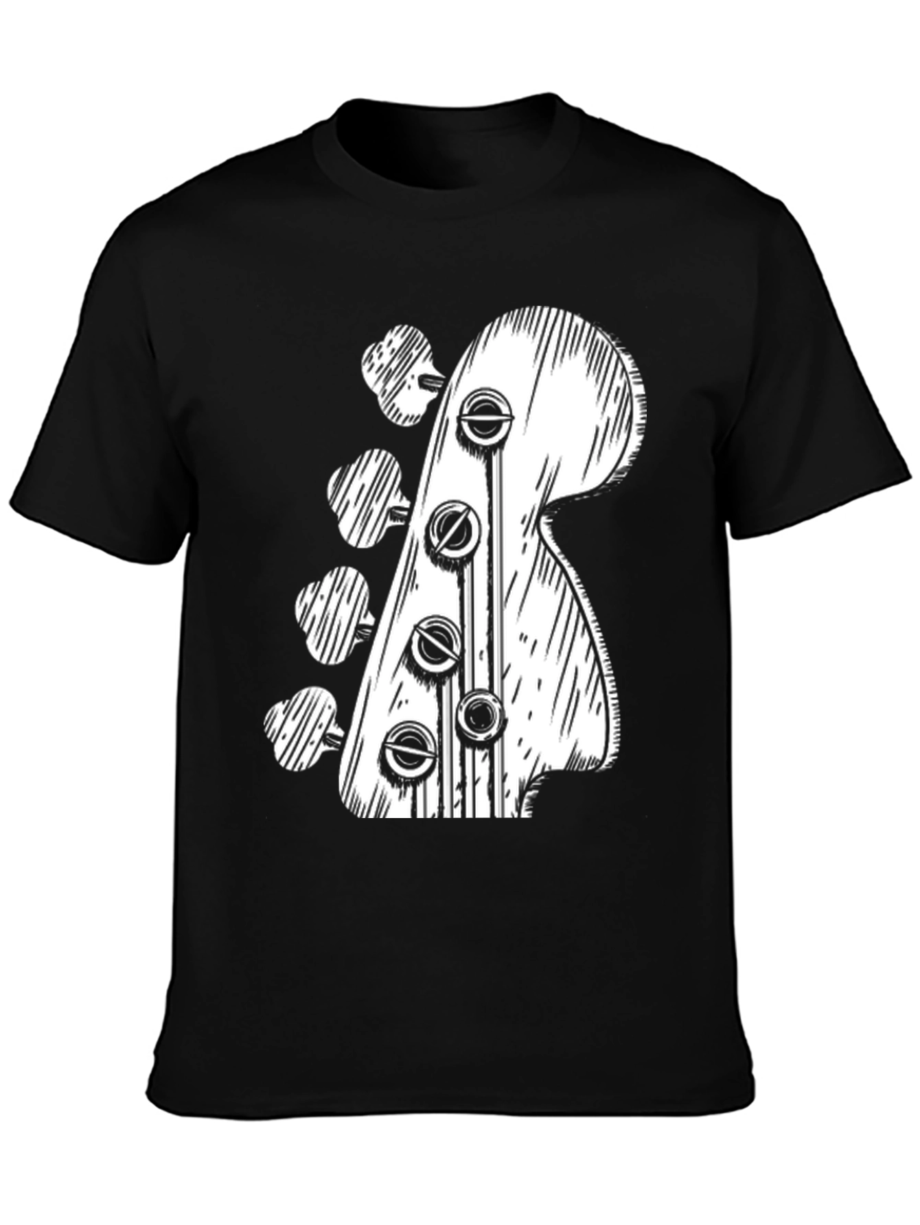 Bass Guitar Headstock T-Shirt - Music Lover Tee