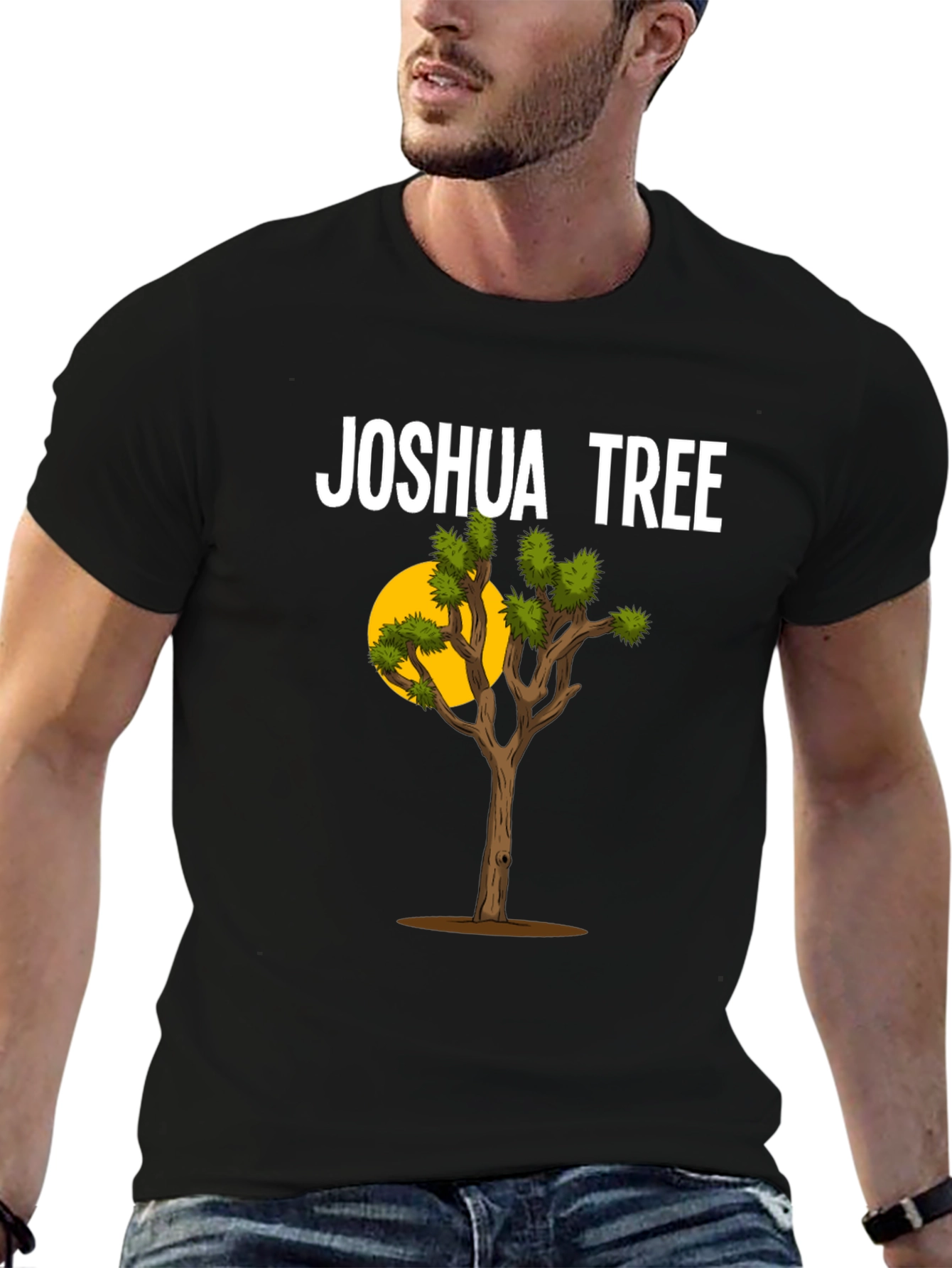 Joshua Tree Graphic T-Shirt - Black Cotton Blend