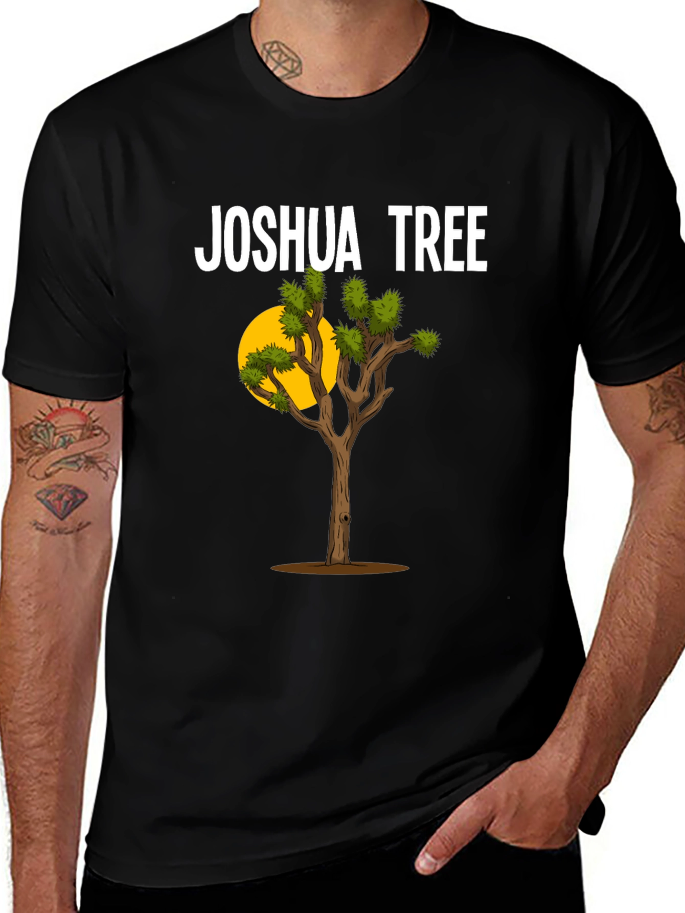 Joshua Tree Graphic T-Shirt - Black Cotton Blend